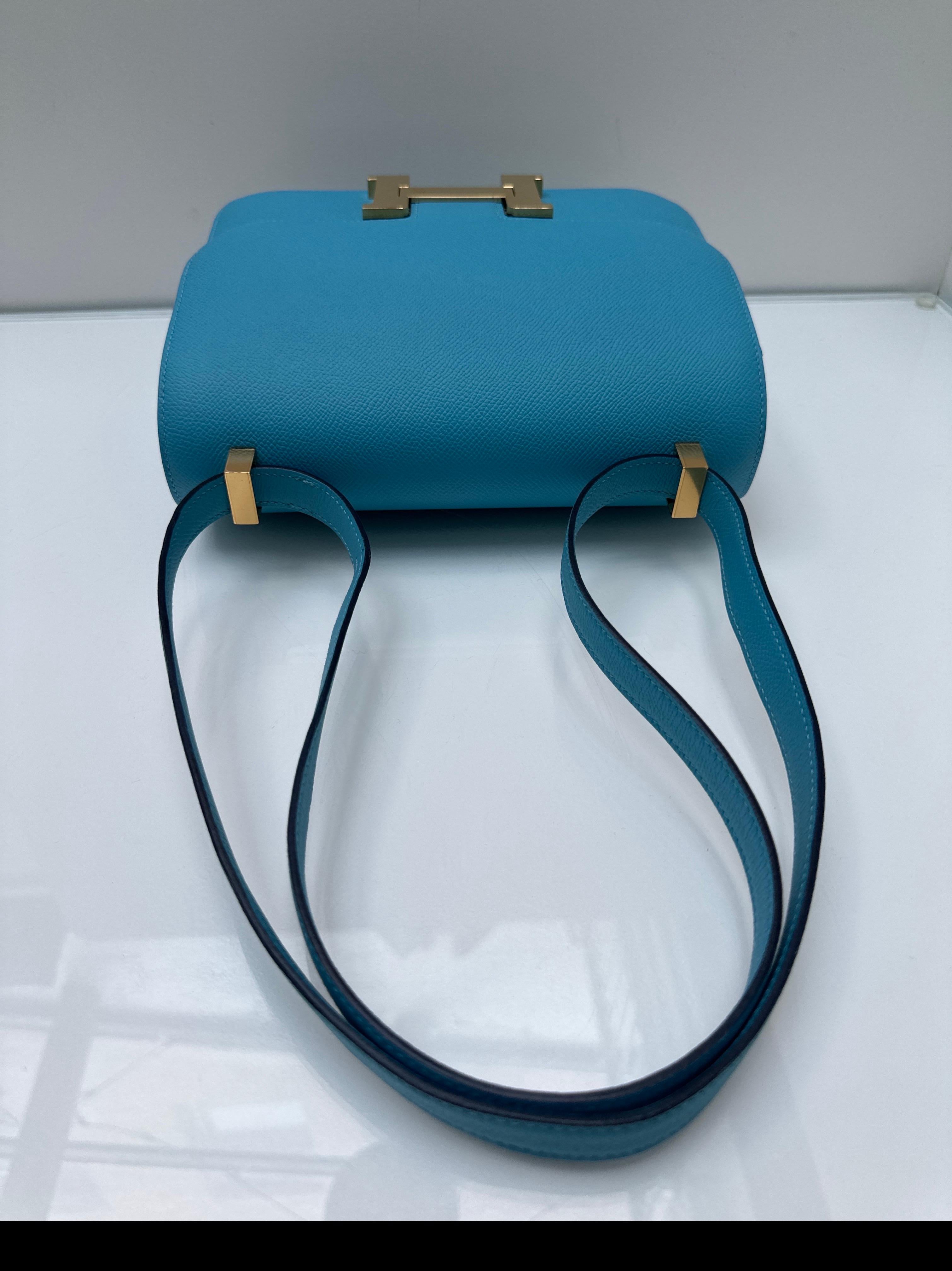 Hermes Blue Celeste Constance Bag For Sale 7
