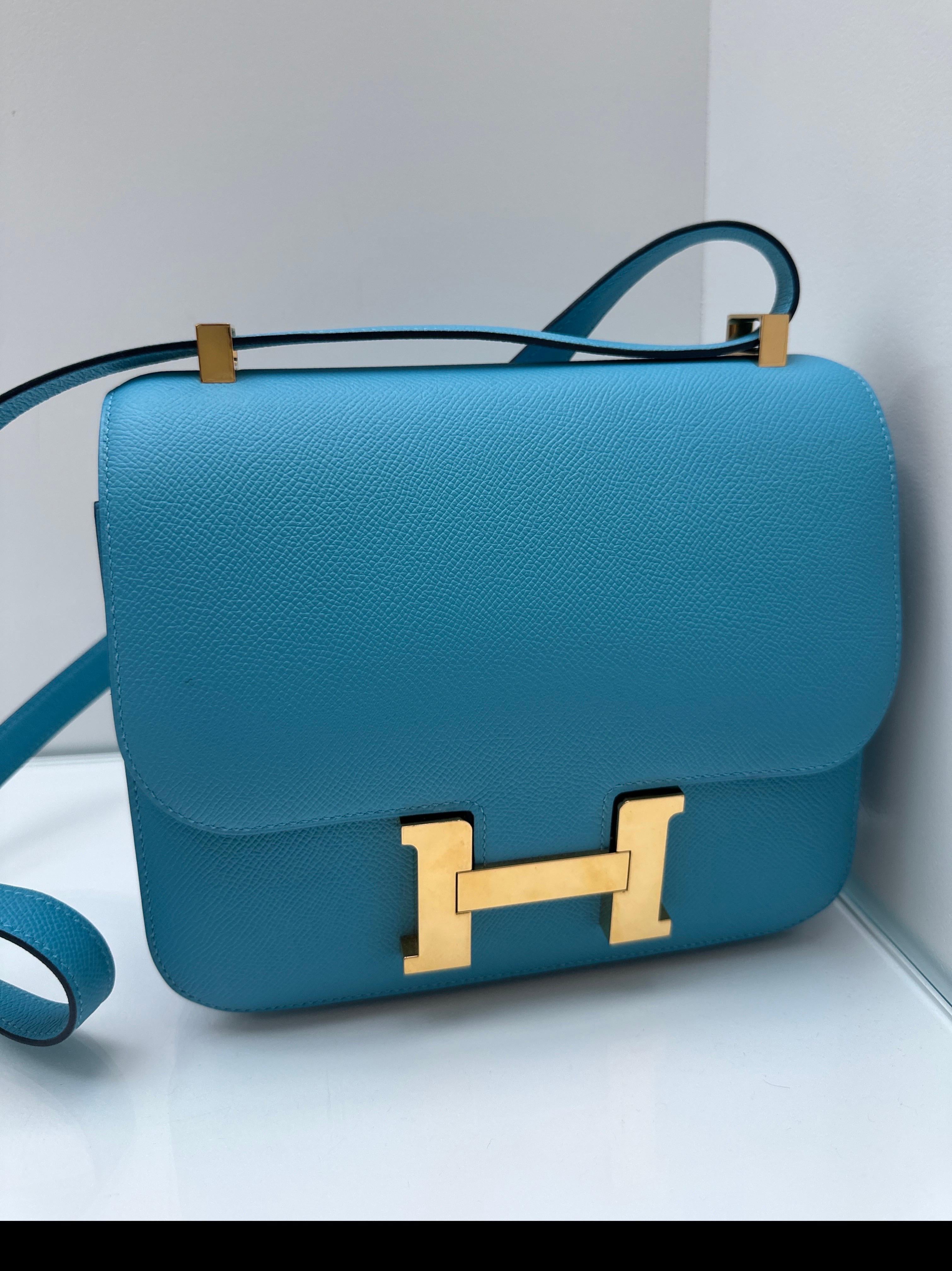 Hermes Blue Celeste Constance Bag For Sale 10