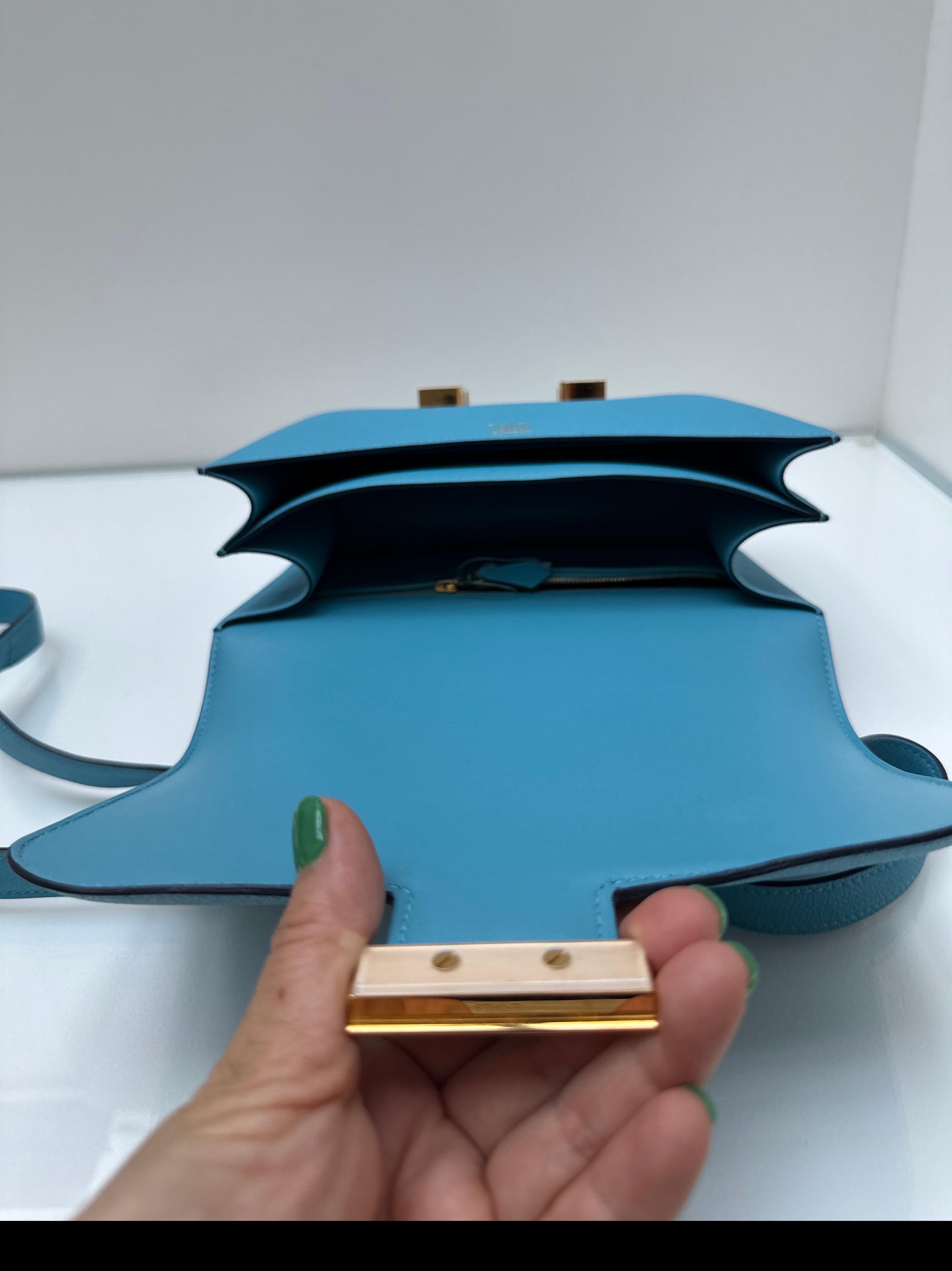 Hermes Blue Celeste Constance Bag For Sale 14