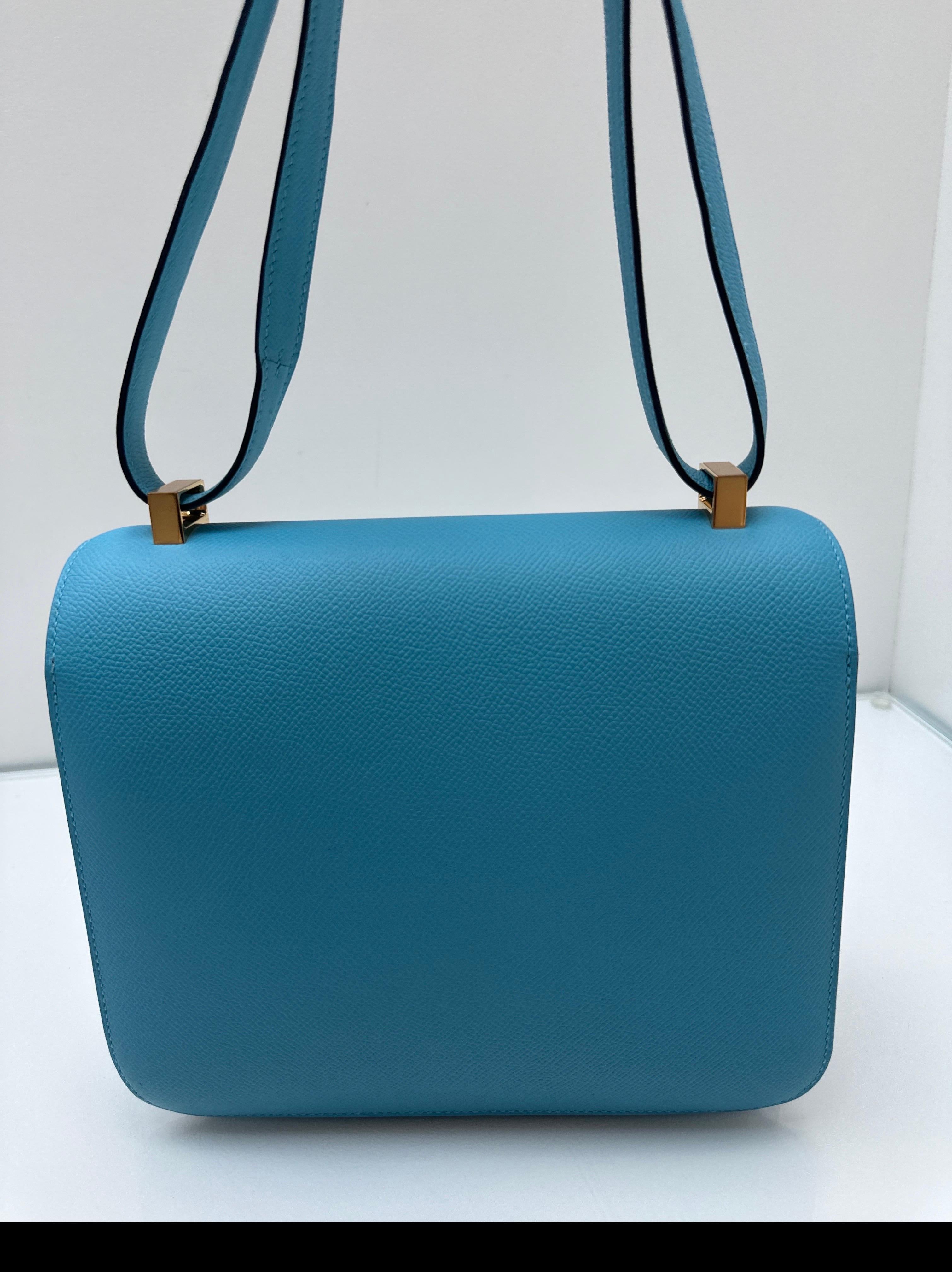 Hermes Blue Celeste Constance Bag For Sale 1