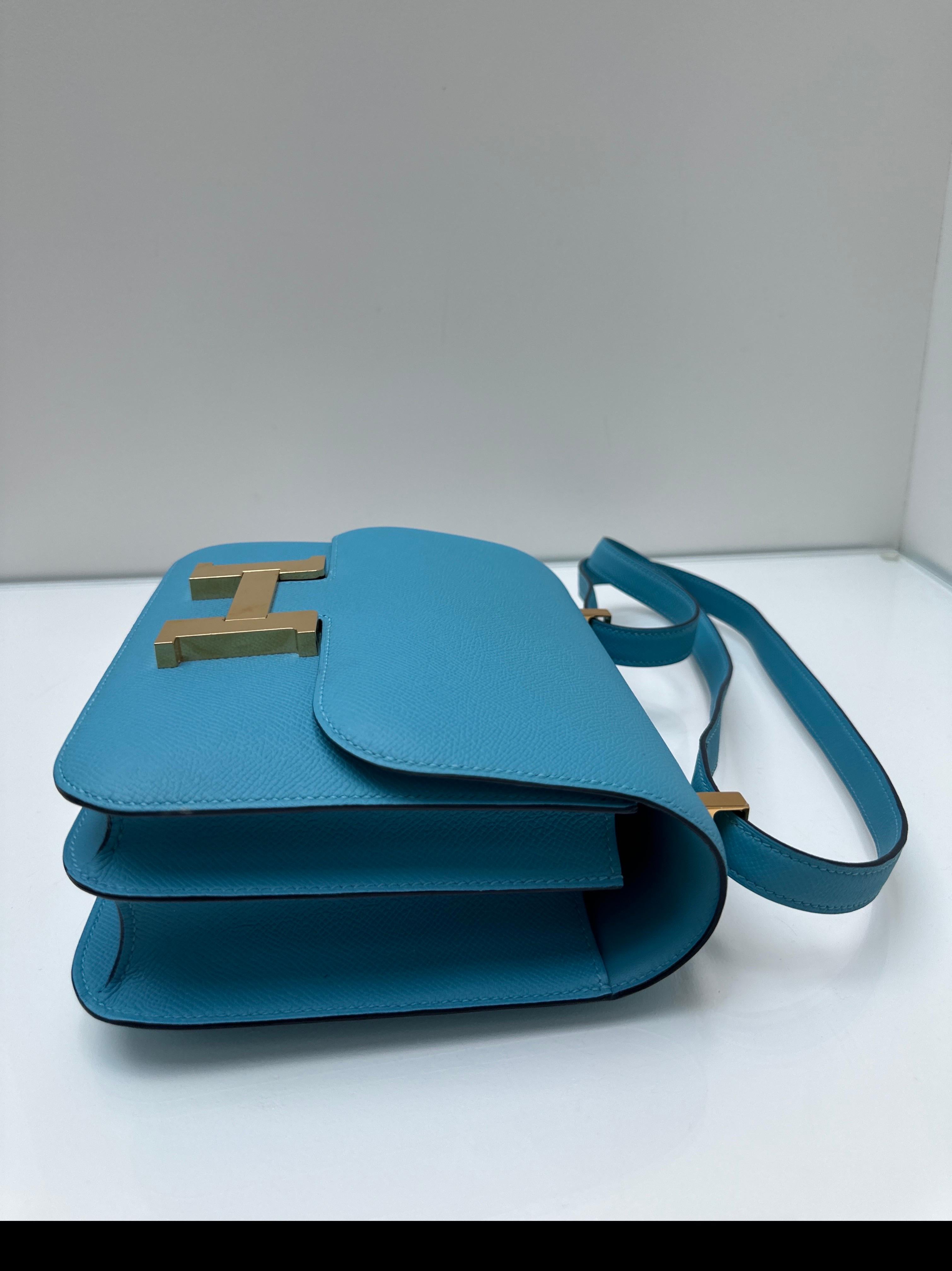 Hermes Blue Celeste Constance Bag For Sale 5