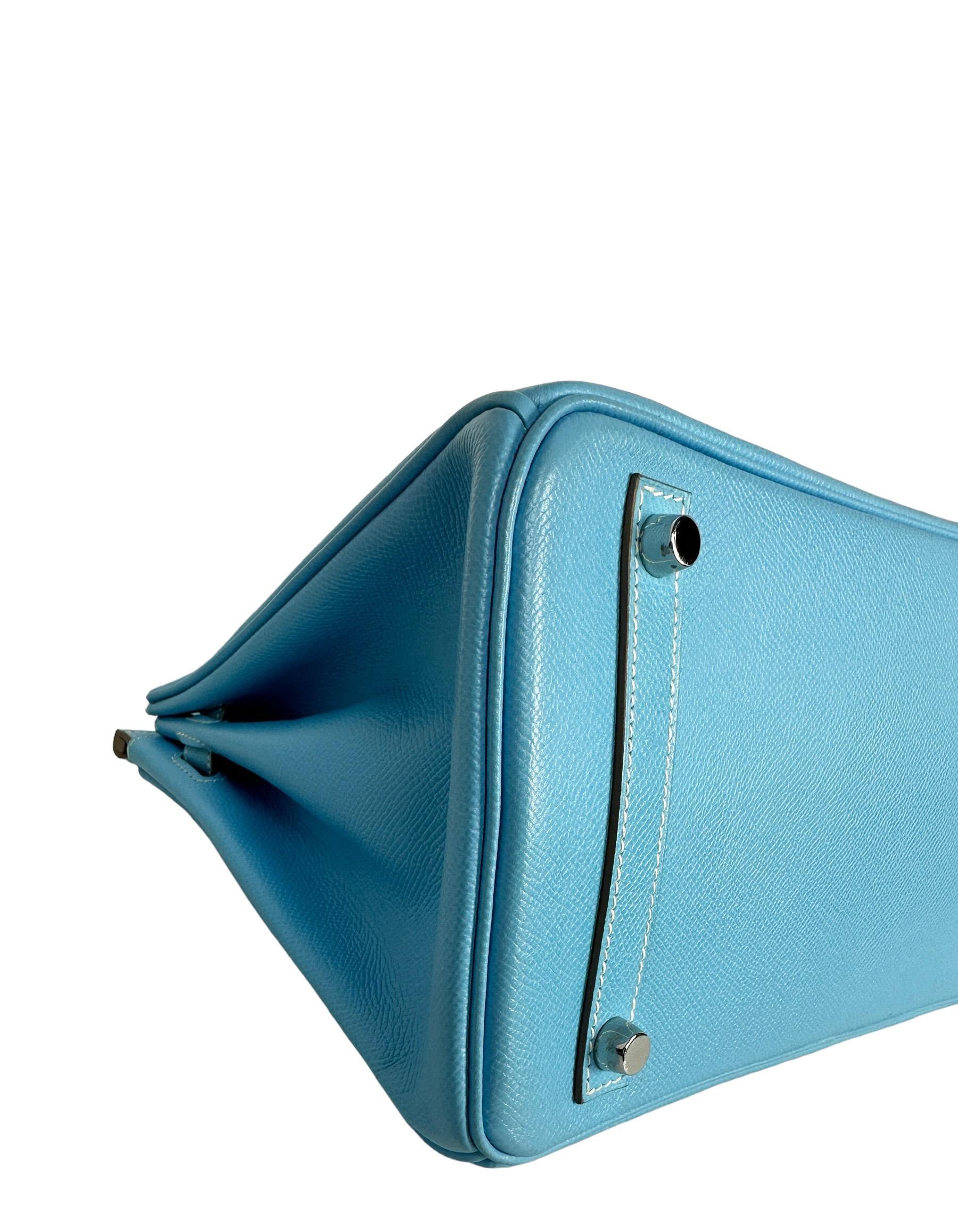 Hermes Bleu Celeste/ Mykonos Epsom Leather Candy Birkin Bag 30cm PHW 1