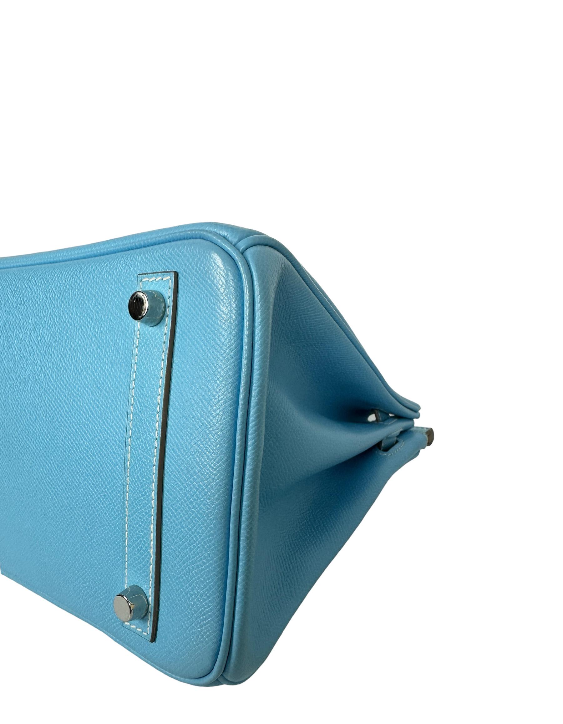 Hermes Bleu Celeste/ Mykonos Epsom Leather Candy Birkin Bag 30cm PHW 2