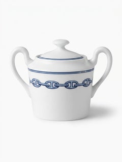 Zuccheriera in porcellana Hermès Blue Chaine d'Ancre