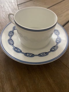 Tazza da tè e piattino Hermès Blue Chaine d'Ancre
