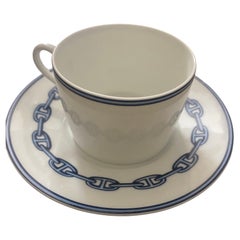 Tazza da tè e piattino Hermès Blue Chaine d'Ancre