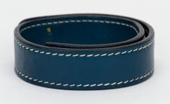 Hermès Blue Chamonix Leather Bracelet