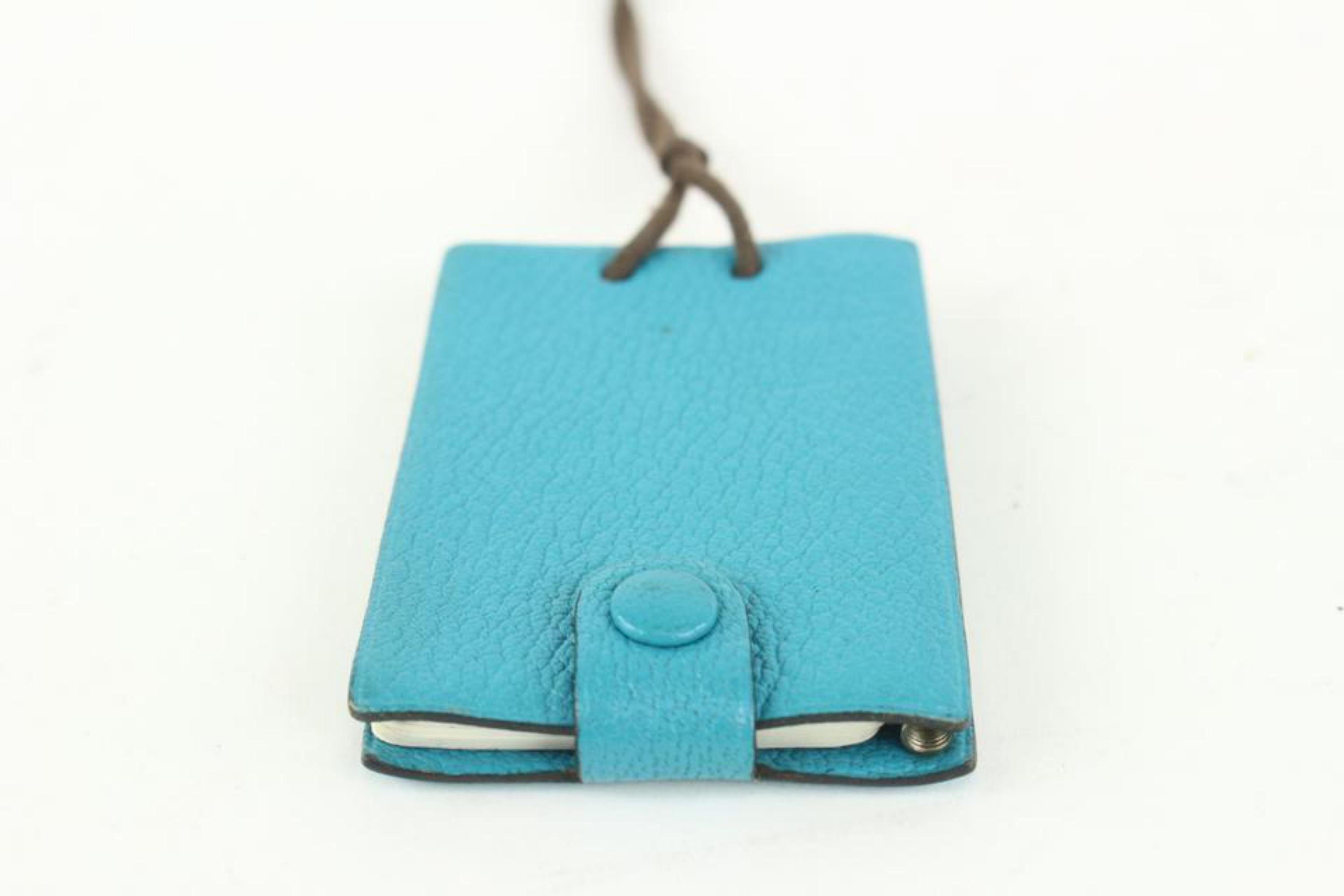 Hermès Blue Chevre Mini Note Cards with  Écran en argent 925 1012h27 en vente 5