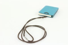 Hermès Blue Chevre Mini Note Cards with  925 Silver Pencil 1012h27