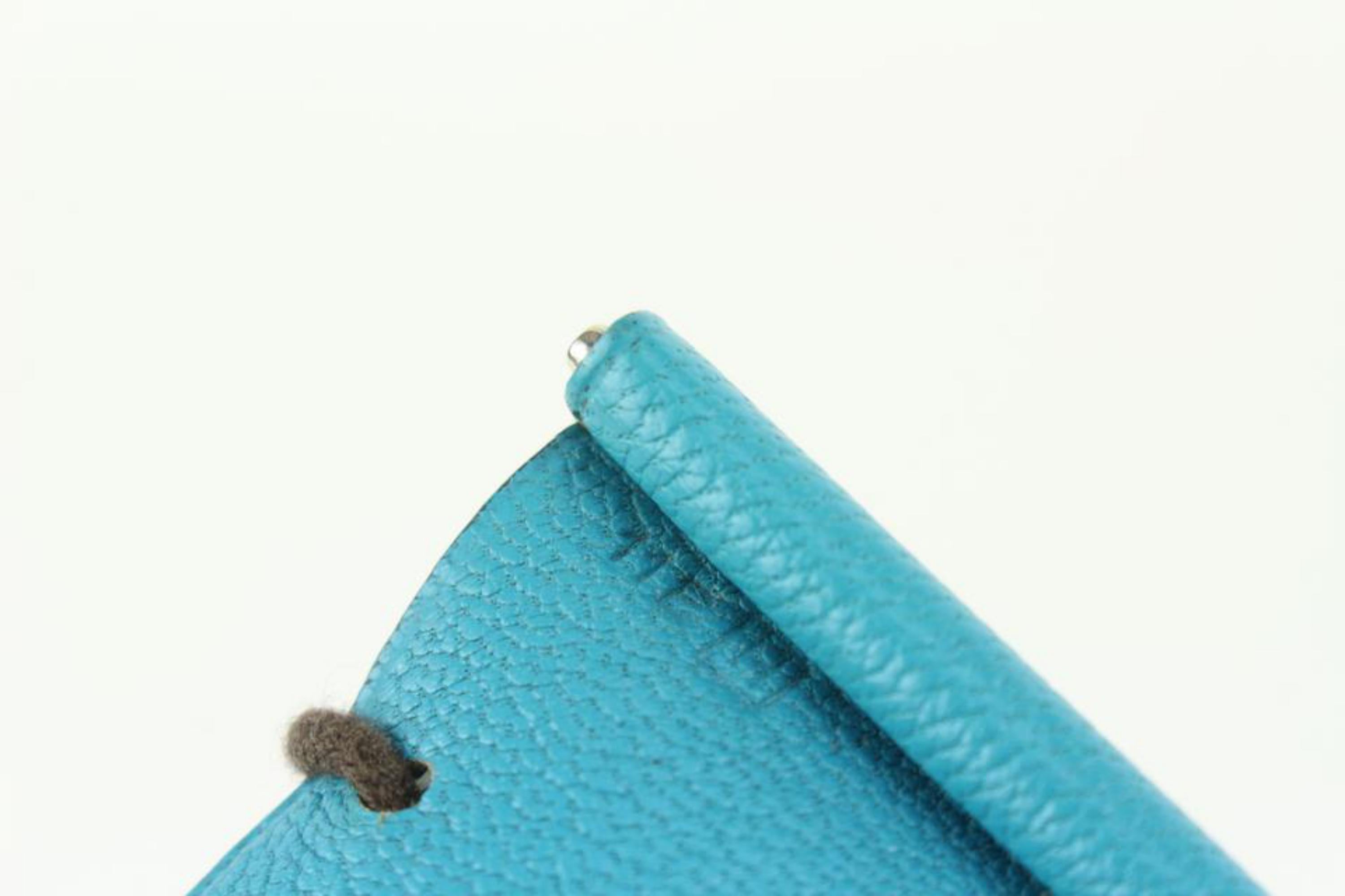 Bleu Hermès Blue Chevre Mini Note Cards with  Écran en argent 925 1012h27 en vente