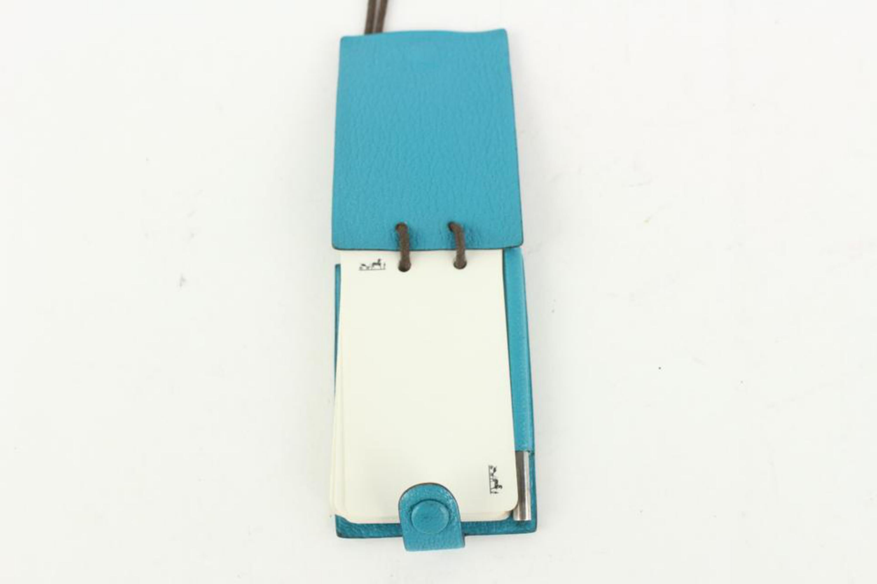 Hermès Blue Chevre Mini Note Cards with  Écran en argent 925 1012h27 Bon état - En vente à Dix hills, NY
