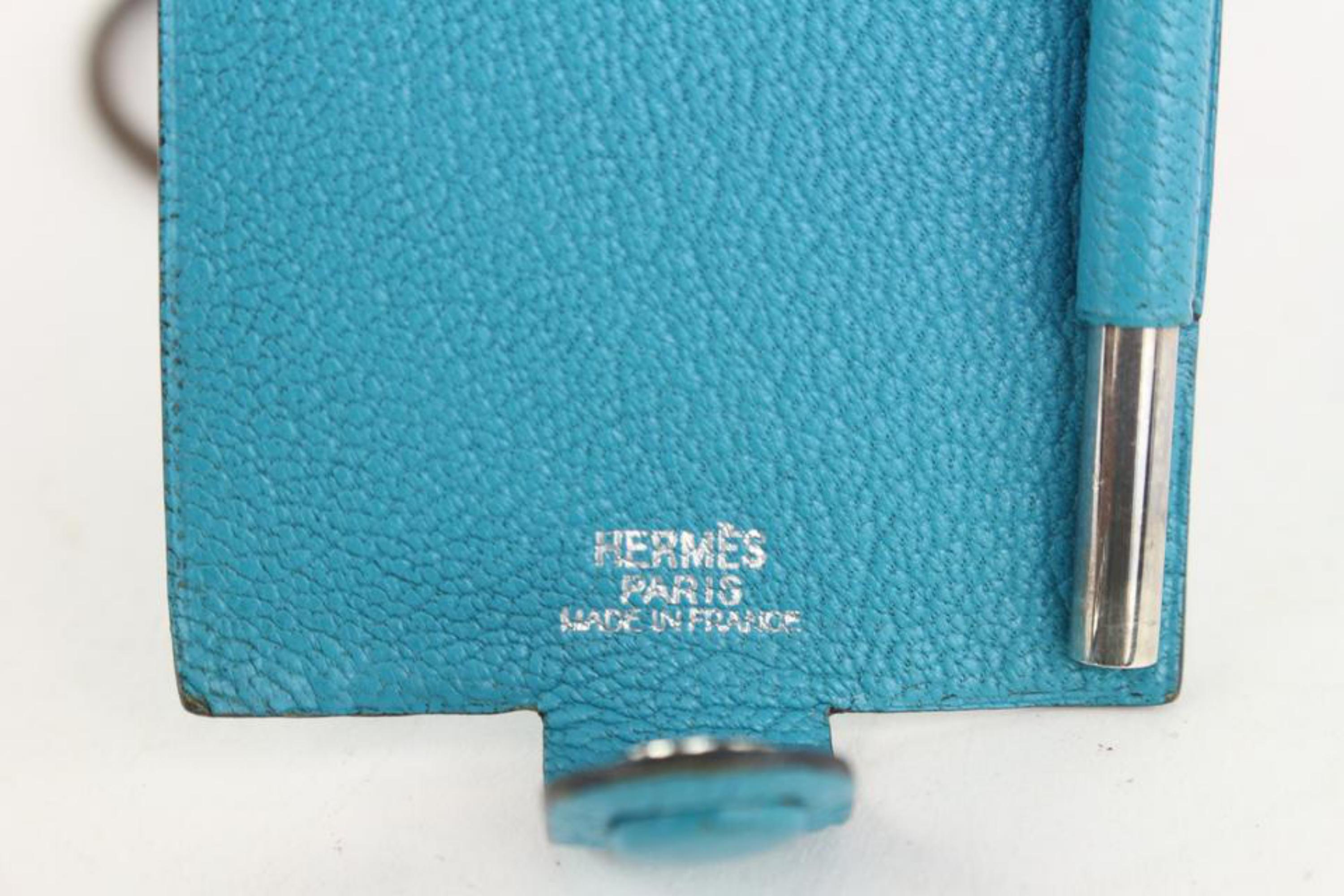 Hermès Blue Chevre Mini Note Cards with  Écran en argent 925 1012h27 Unisexe en vente
