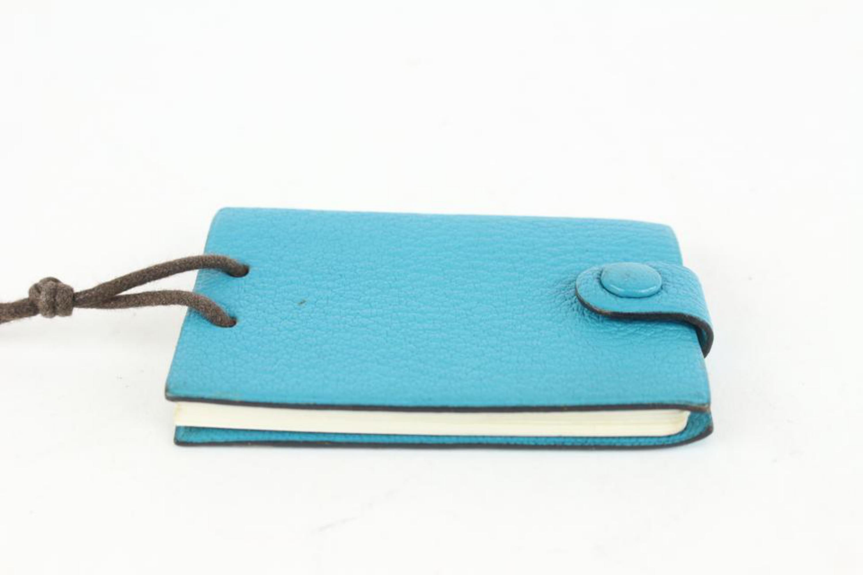 Hermès Blue Chevre Mini Note Cards with  Écran en argent 925 1012h27 en vente 4