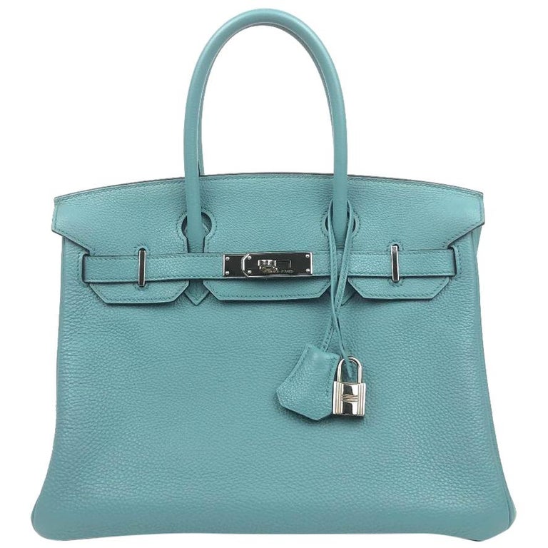 Hermès Blue Ciel 30 cm Birkin Bag with Palladium For Sale at 1stDibs ...