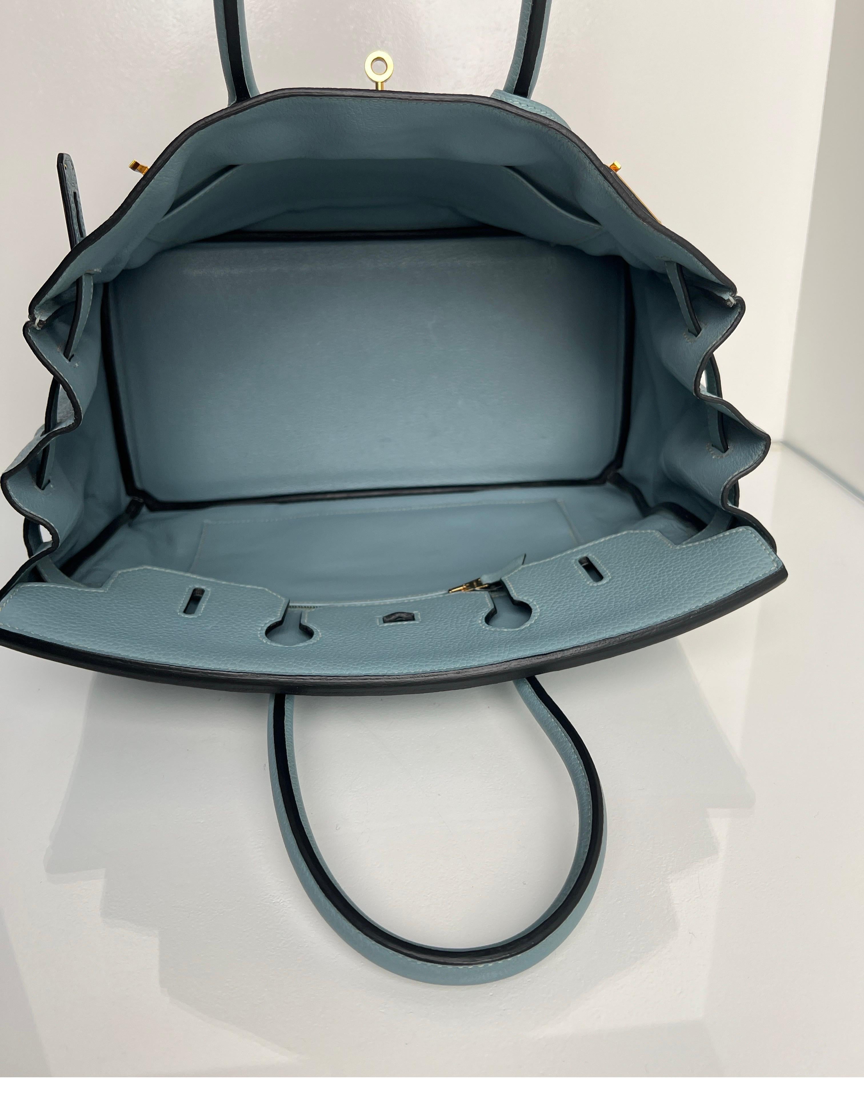 Hermes Blau Ciel Birkin 35 Tasche 7