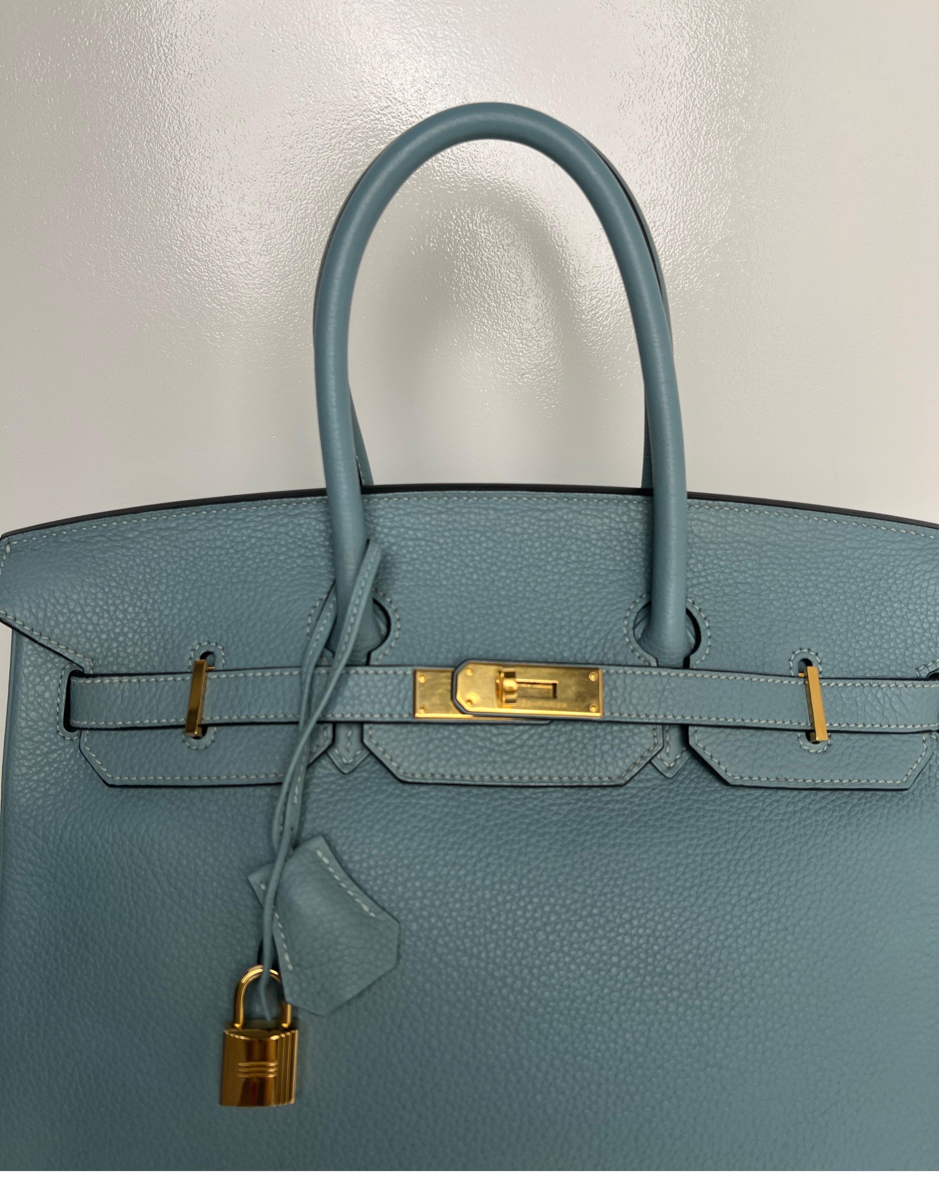 Hermes Blau Ciel Birkin 35 Tasche 9