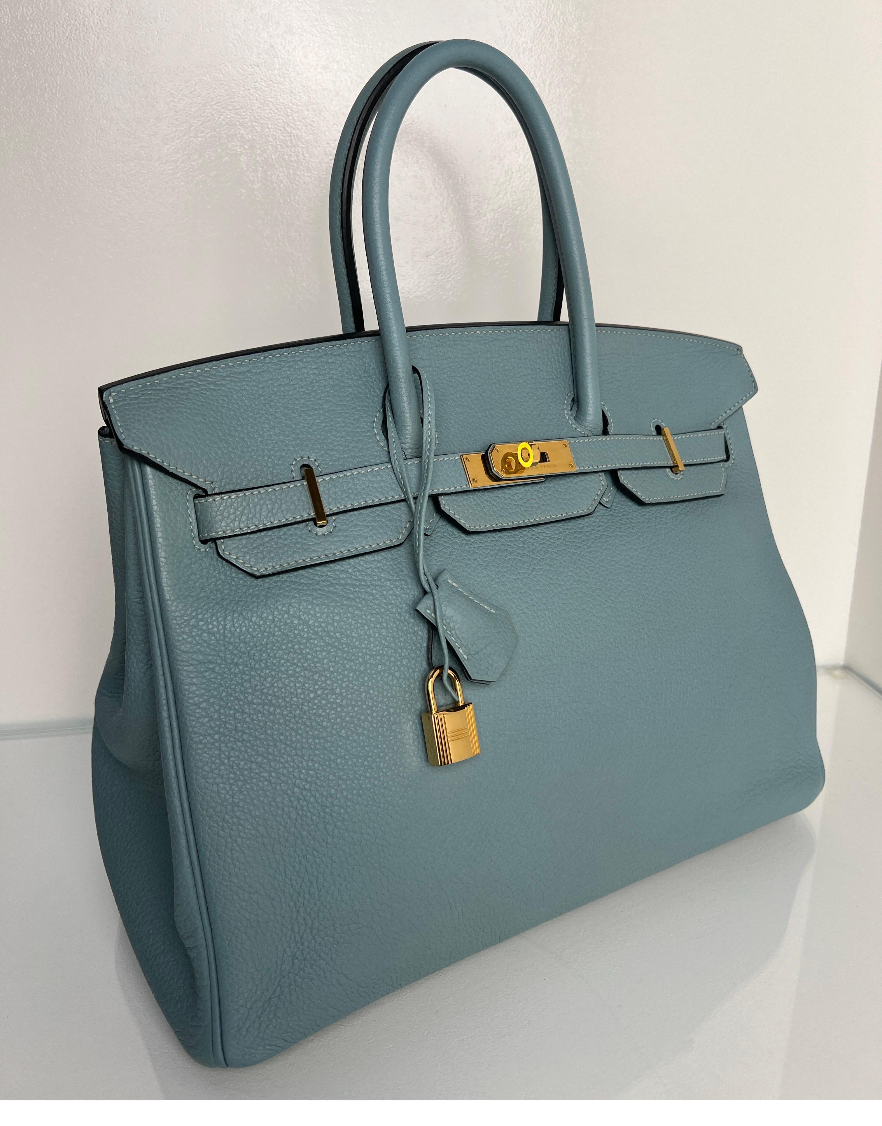 Hermes Blau Ciel Birkin 35 Tasche 10
