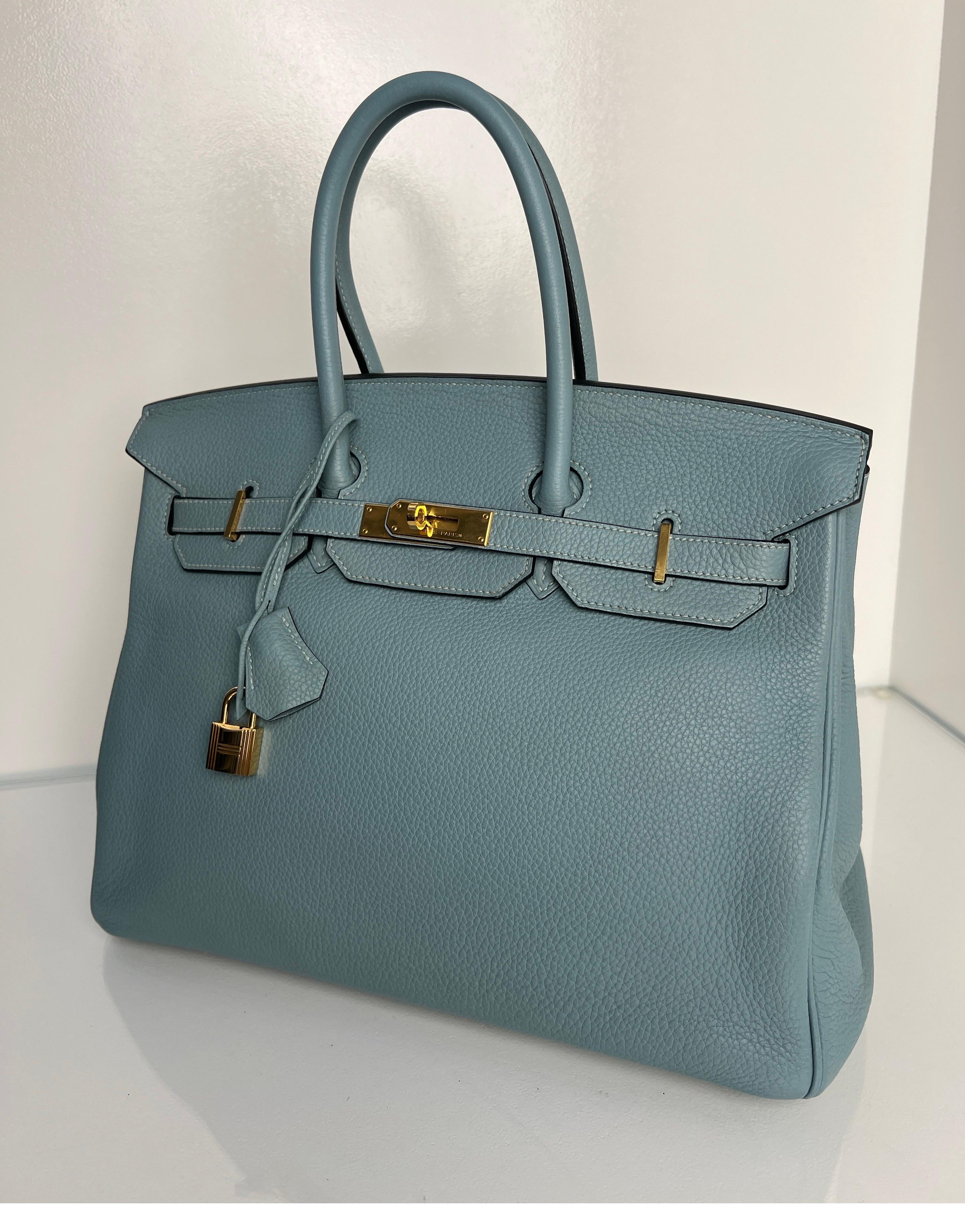 Hermes Blau Ciel Birkin 35 Tasche 11