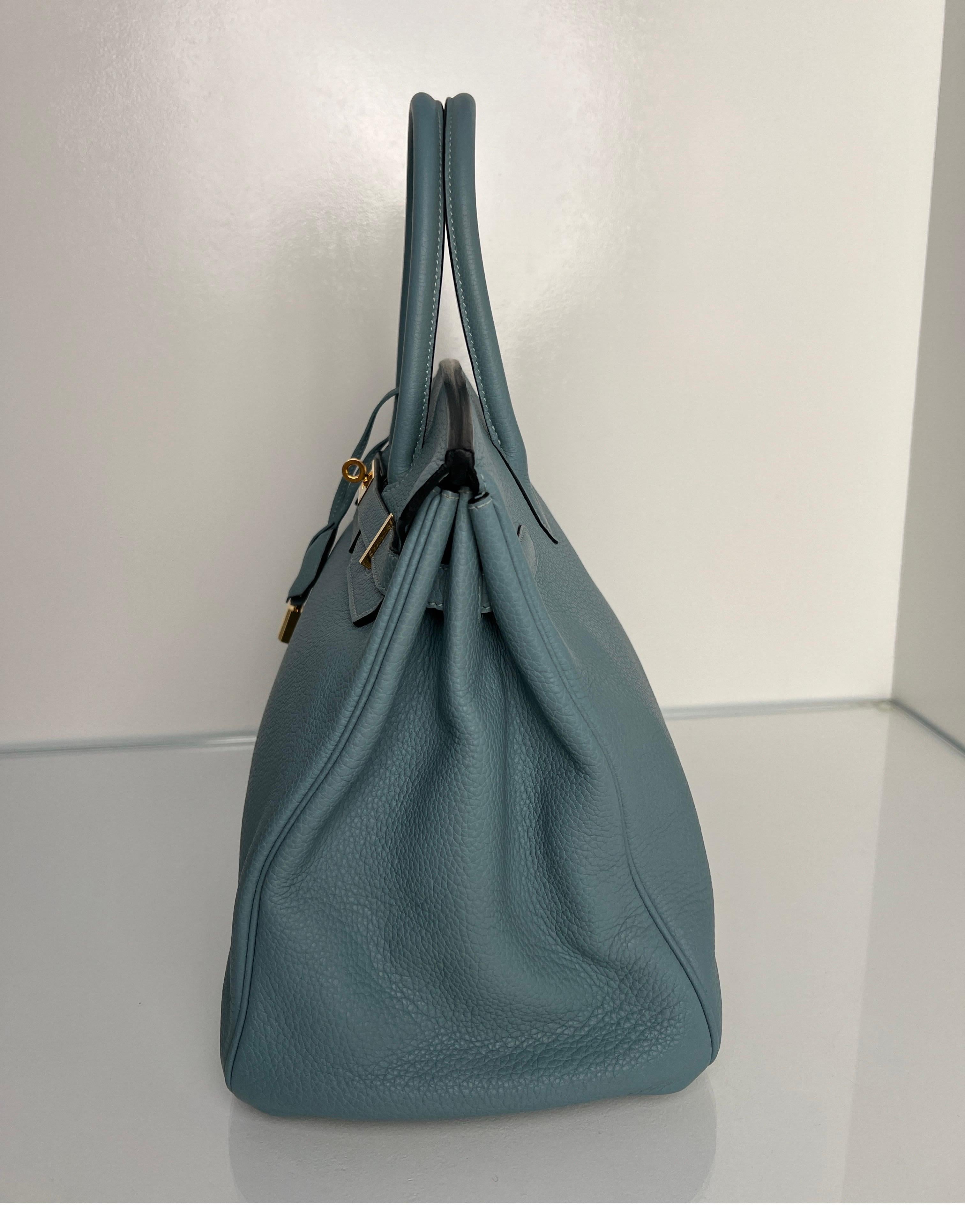 Hermes Blau Ciel Birkin 35 Tasche 12