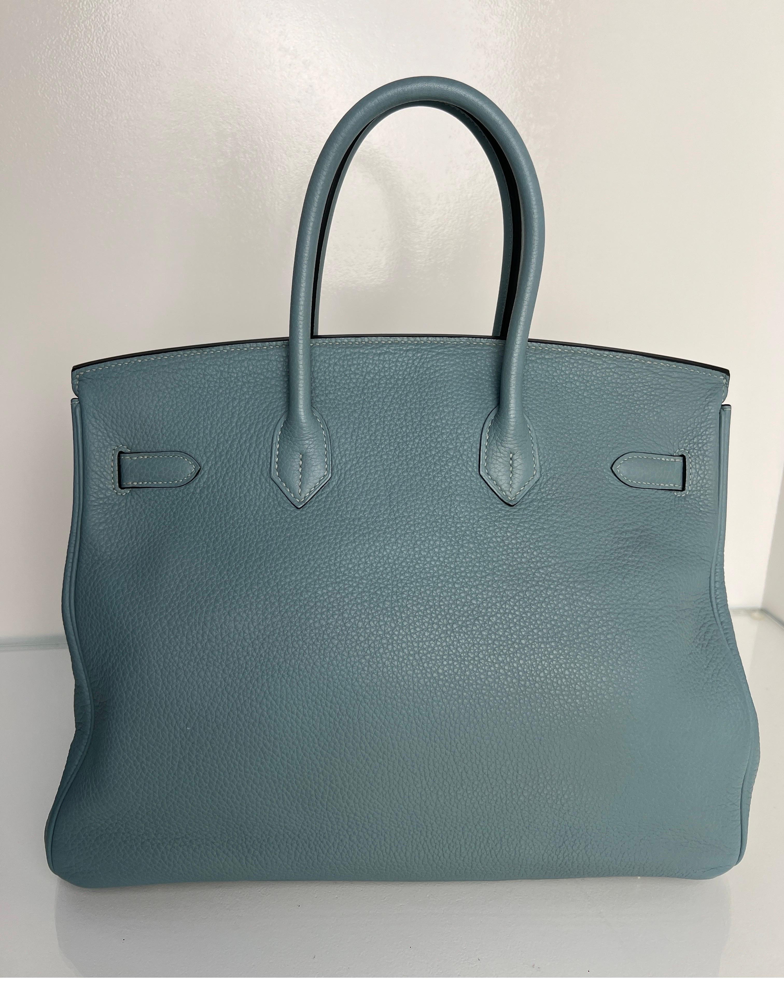 Hermes Blau Ciel Birkin 35 Tasche 13