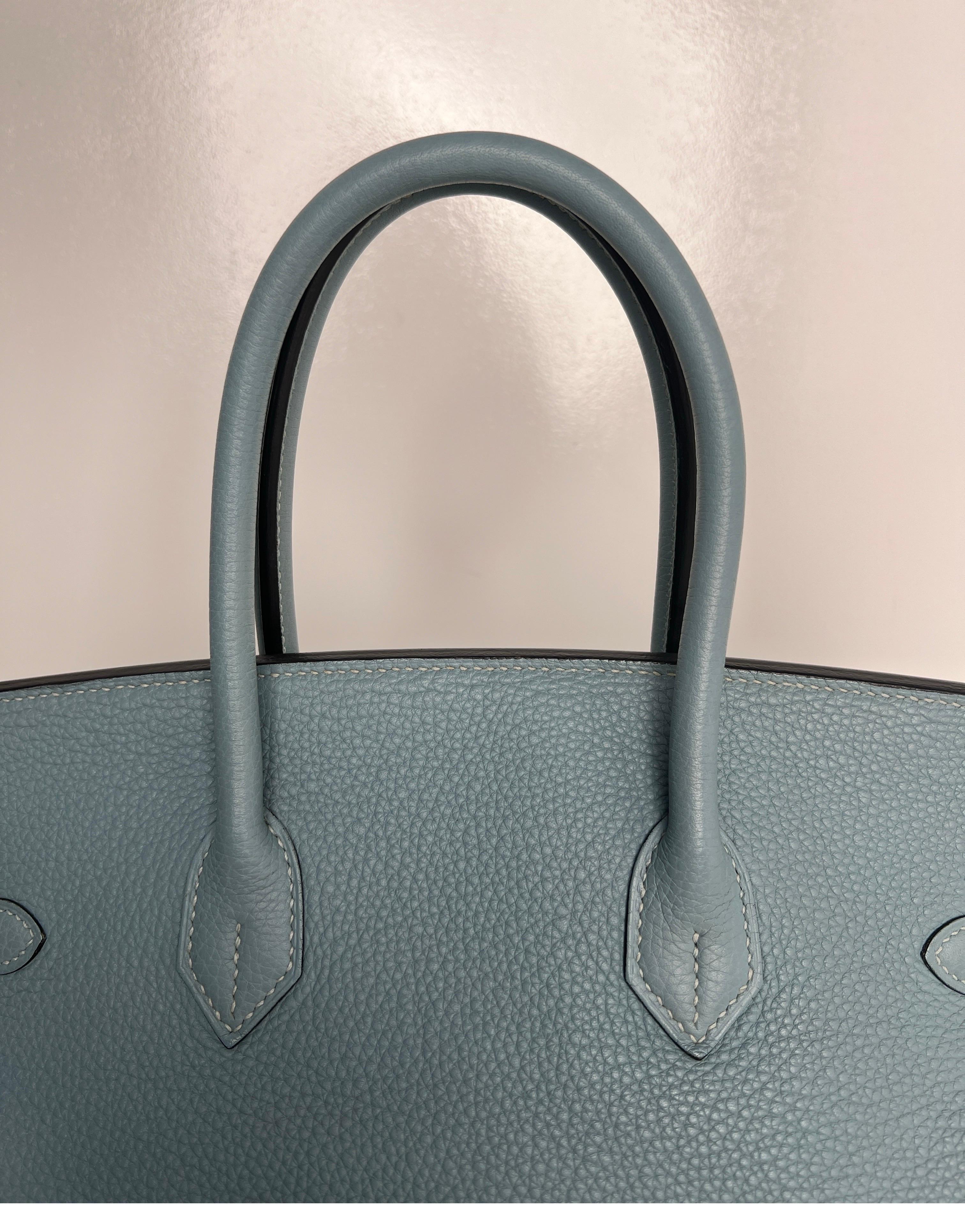 Hermes Blau Ciel Birkin 35 Tasche 14