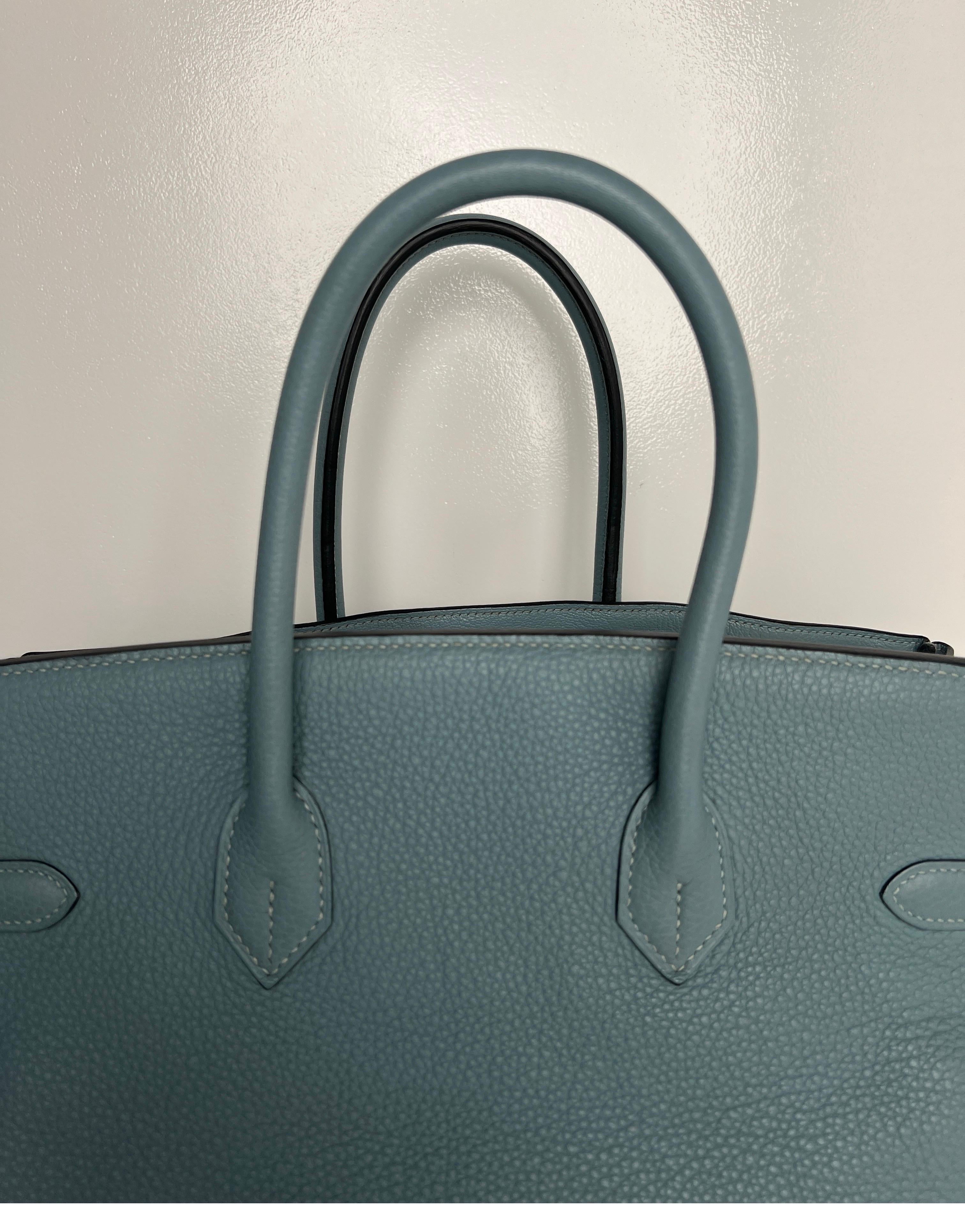 Hermes Blau Ciel Birkin 35 Tasche 2