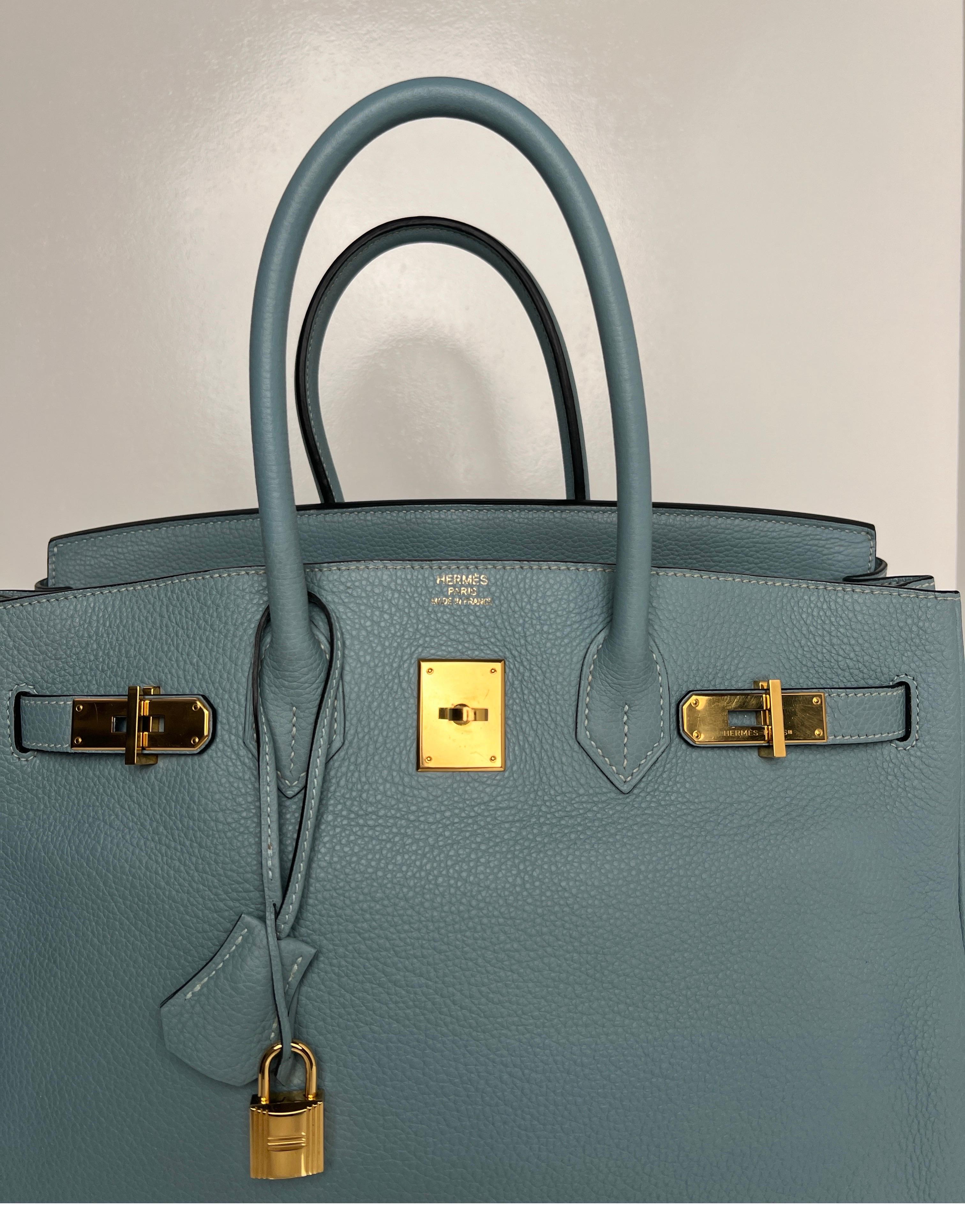Hermes Blau Ciel Birkin 35 Tasche 3