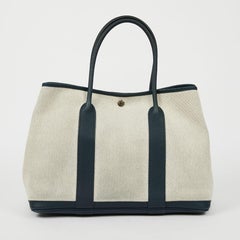 HERMES Blue Clemence Garden Party Bag
