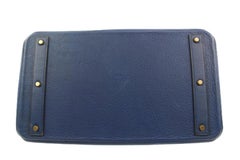 Hermès Blue Clemence Leather Haut a Courroies Birkin 45 HAC  86h225s