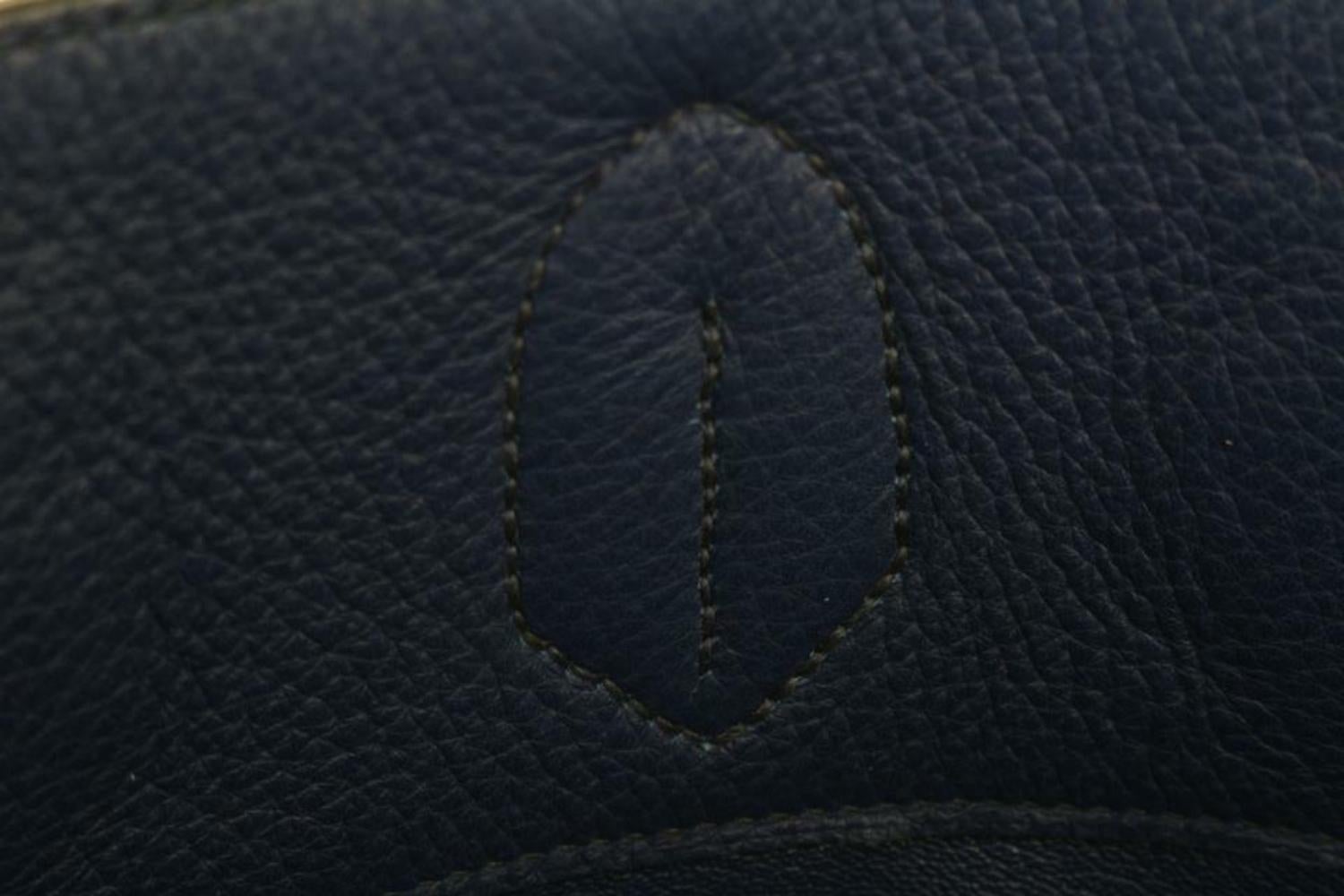 Hermès Blu Clemence Pelle Haut a Courroies Birkin 45 HAC s27H9a 2