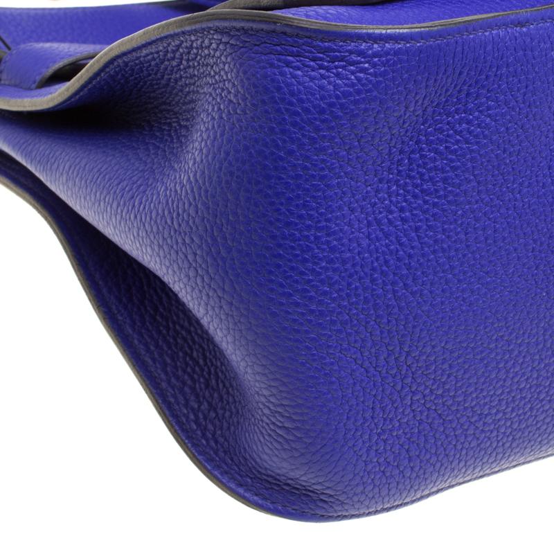 Hermes Blue Clemence Leather Jypsiere 34 Bag 3