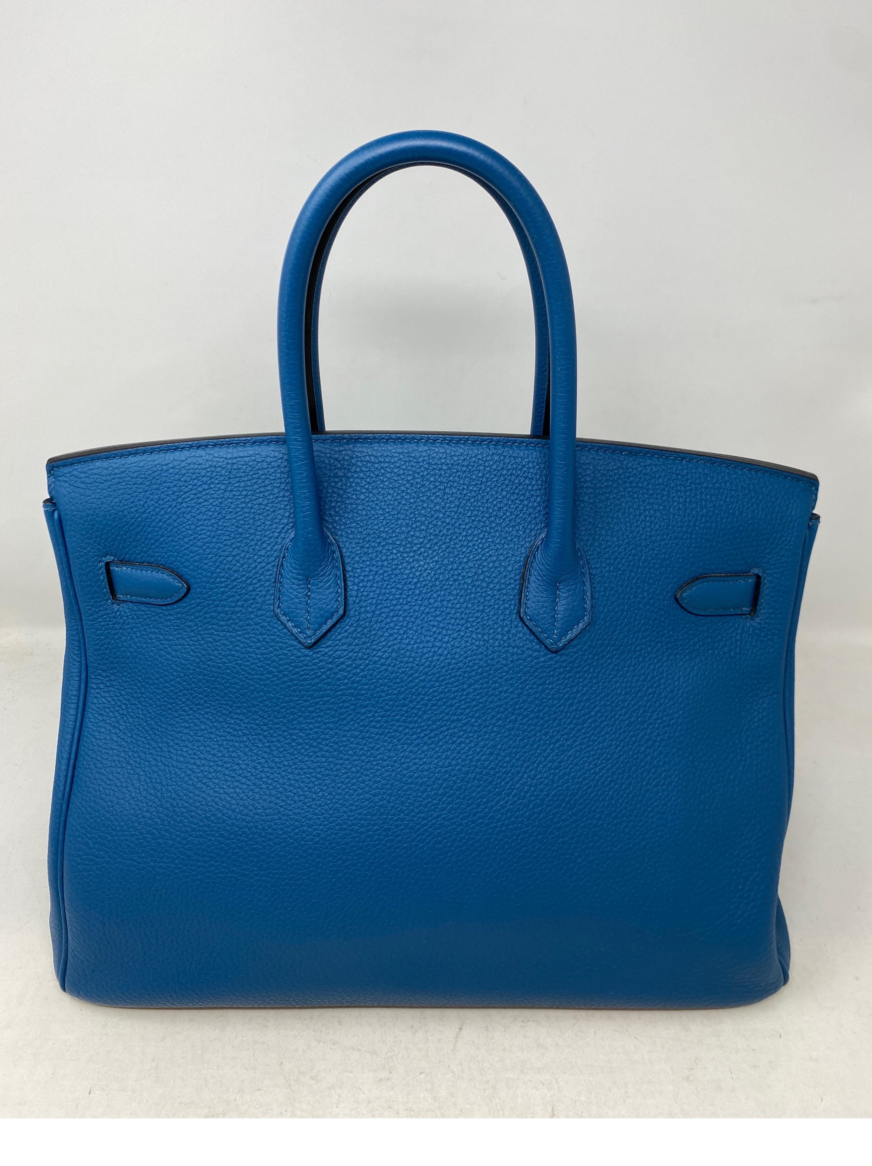 Hermes Blue Colvert Birkin 35 Bag  9