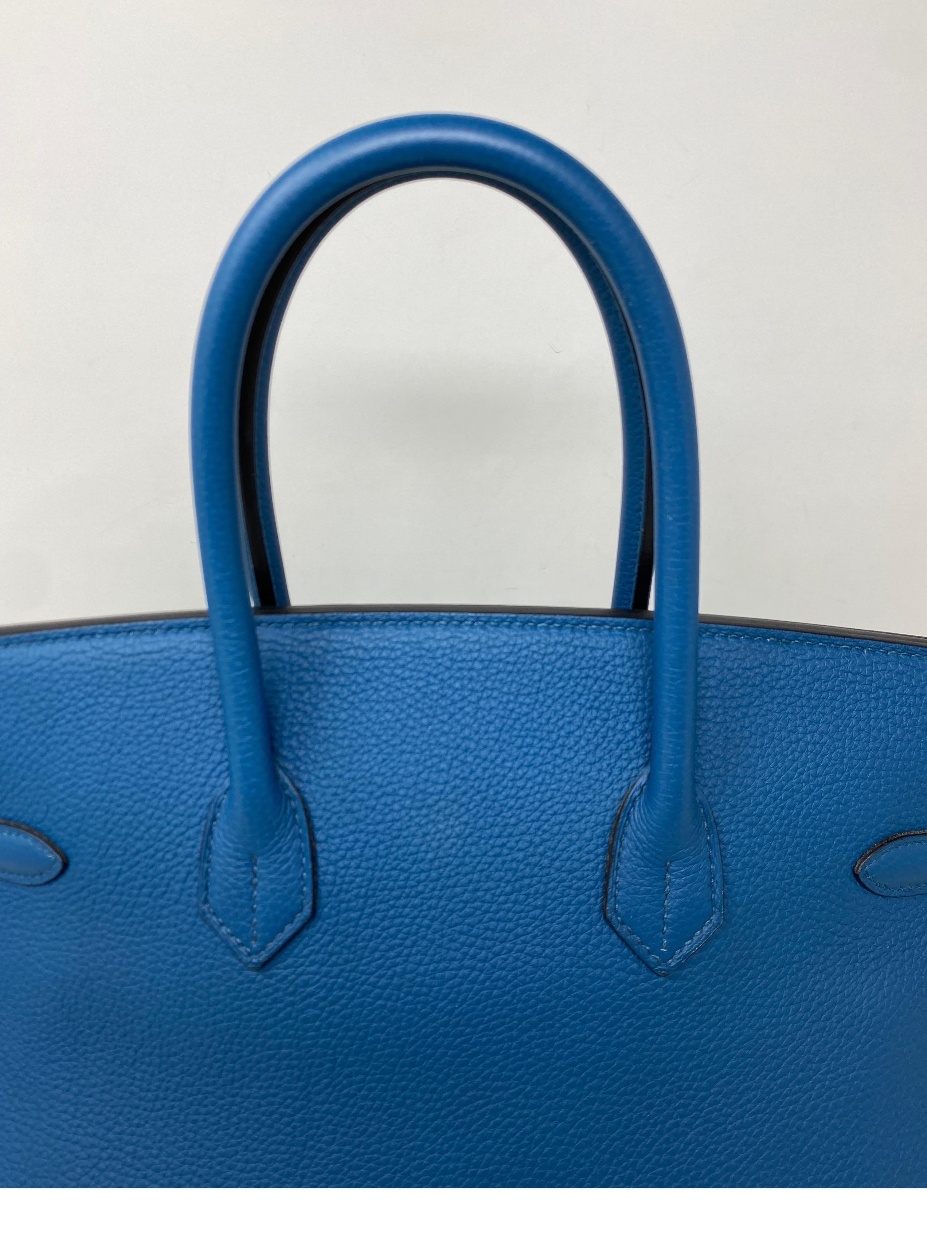 Hermes Blue Colvert Birkin 35 Bag  10