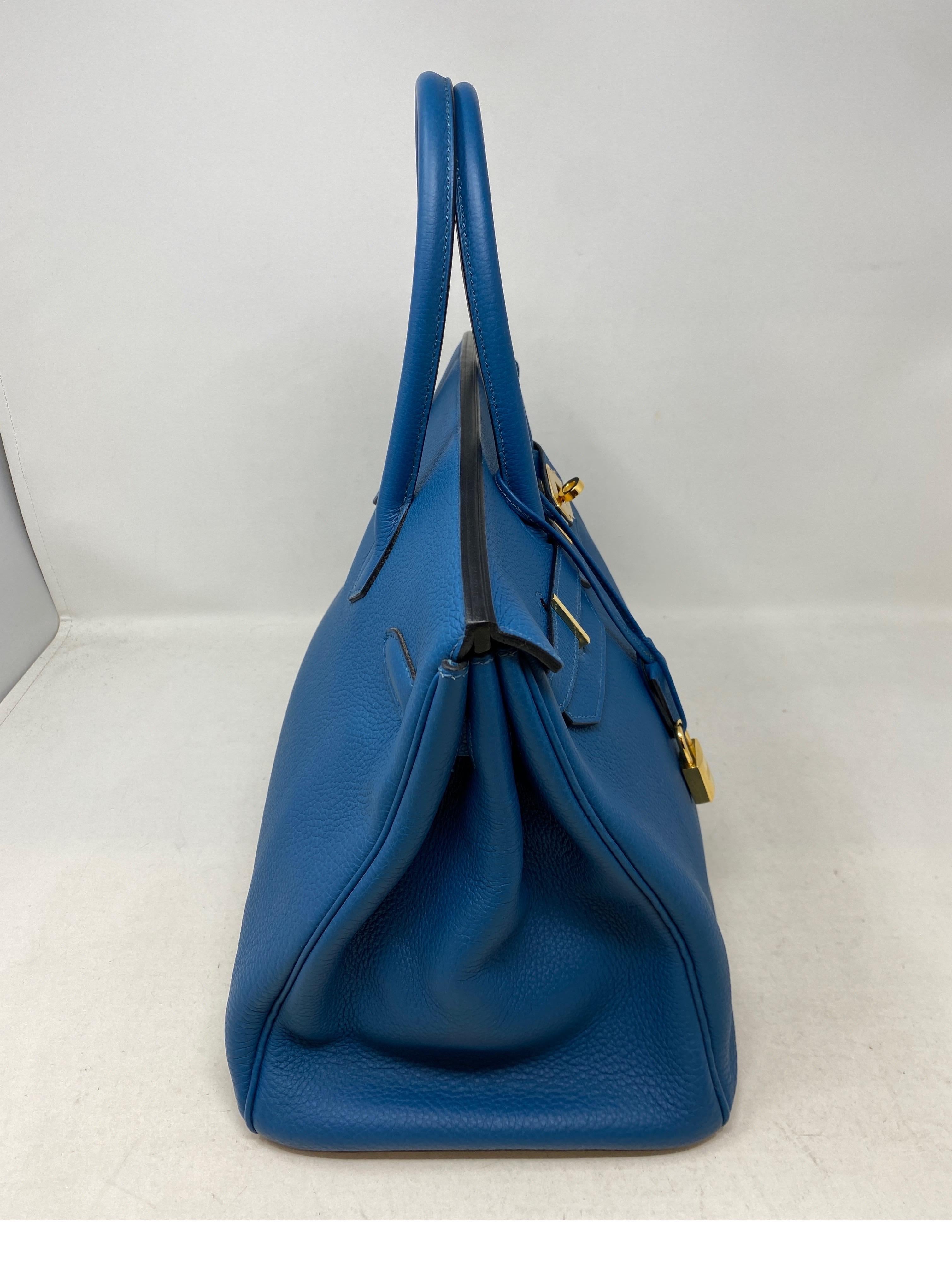 Hermes Blue Colvert Birkin 35 Bag  12