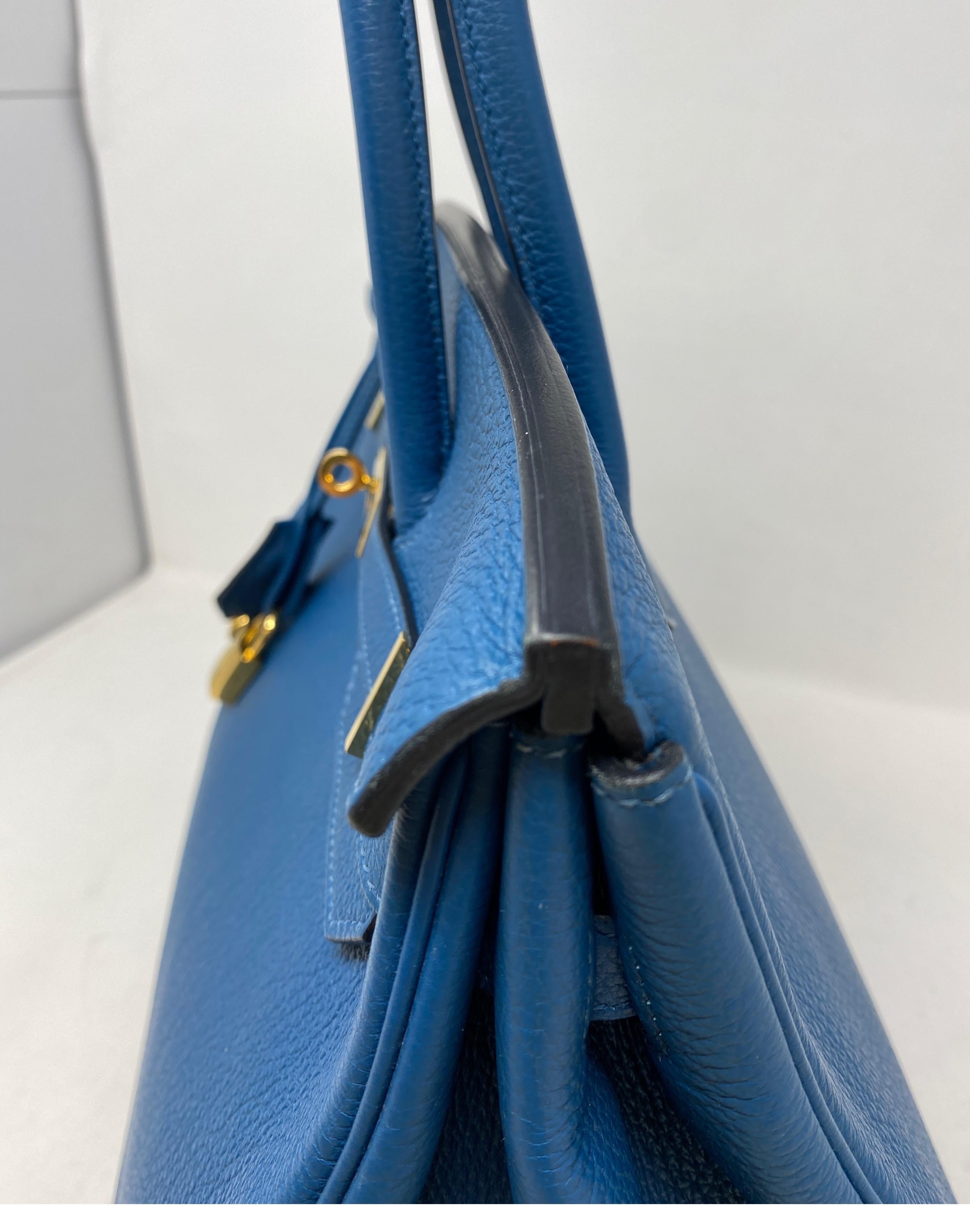 Hermes Blue Colvert Birkin 35 Bag 15