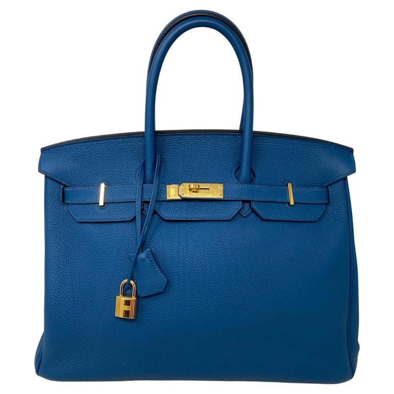 Hermes Blue Colvert Birkin 35 Bag at 1stDibs