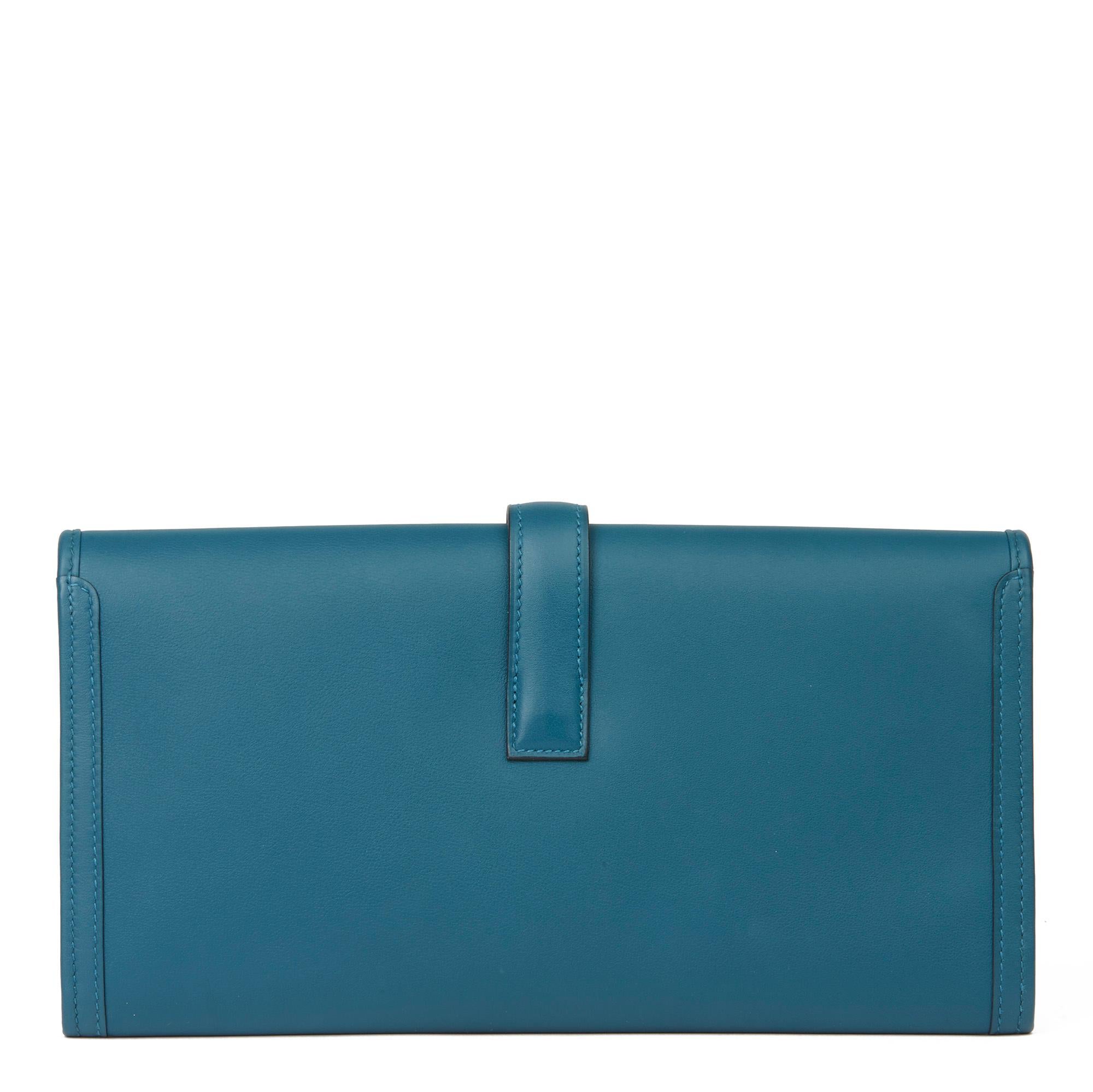 Women's Hermès Blue Colvert Swift Leather Jige Elan 29