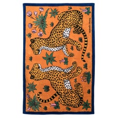 Hermes Telo mare in cotone blu Leopardi di C. Vauzelles