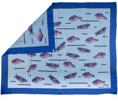 Hermès Blue Cotton Fish Sarong