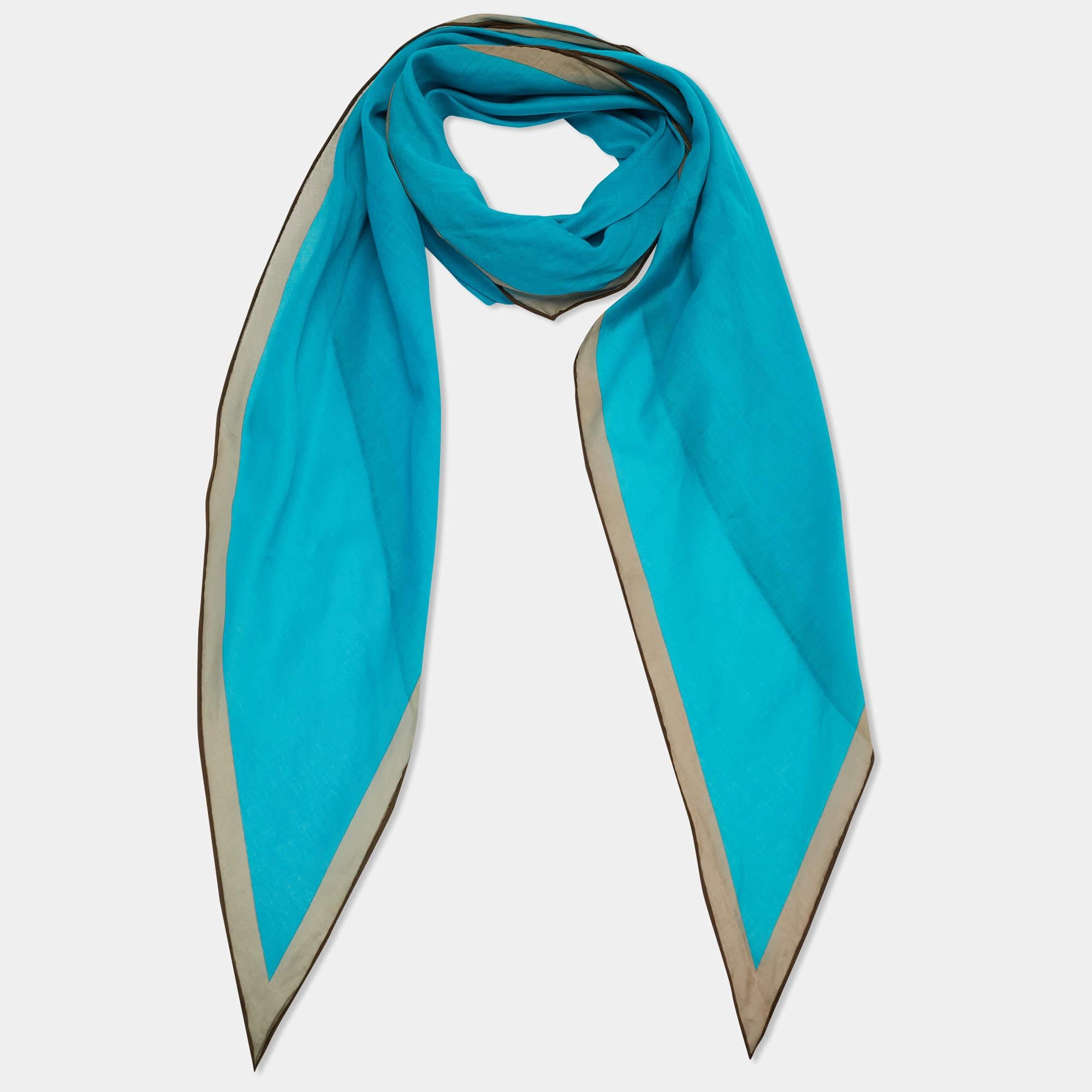 Hermès Blau Baumwolle Foulard Losange Schal im Zustand „Hervorragend“ im Angebot in Dubai, Al Qouz 2