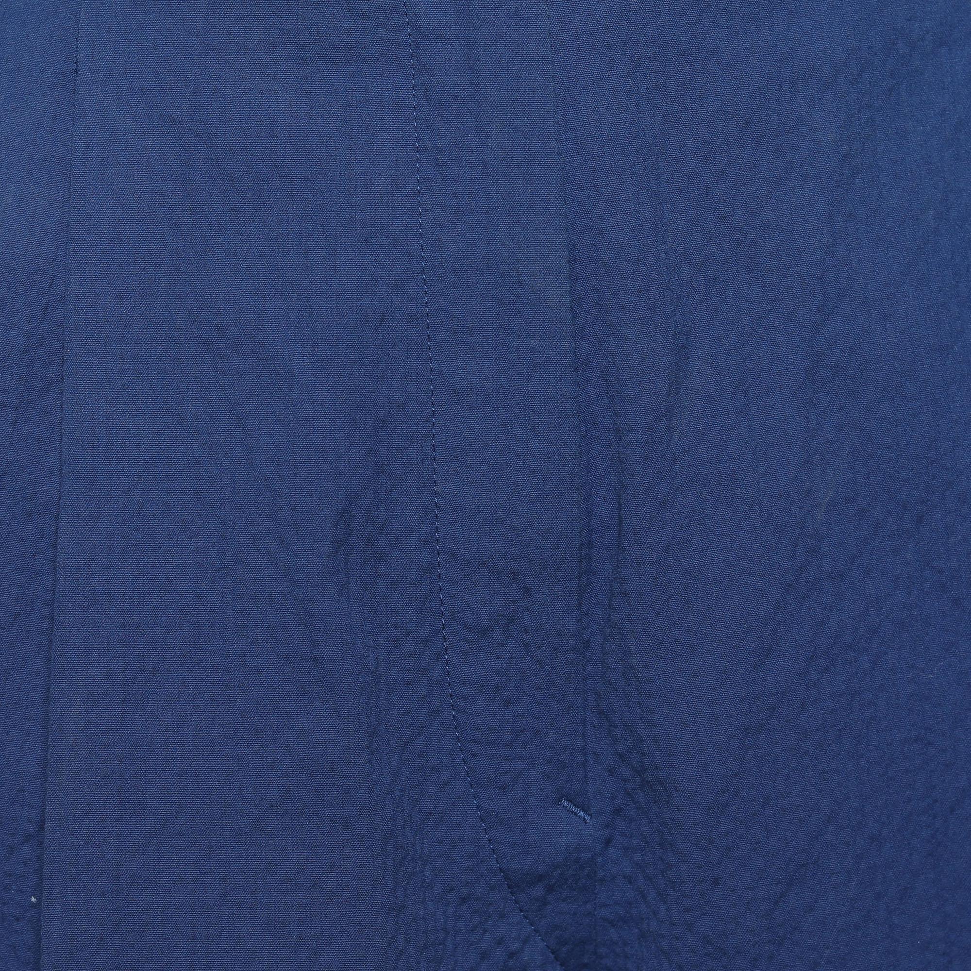 Women's Hermes Blue Cotton Pleat Detailed Shorts M