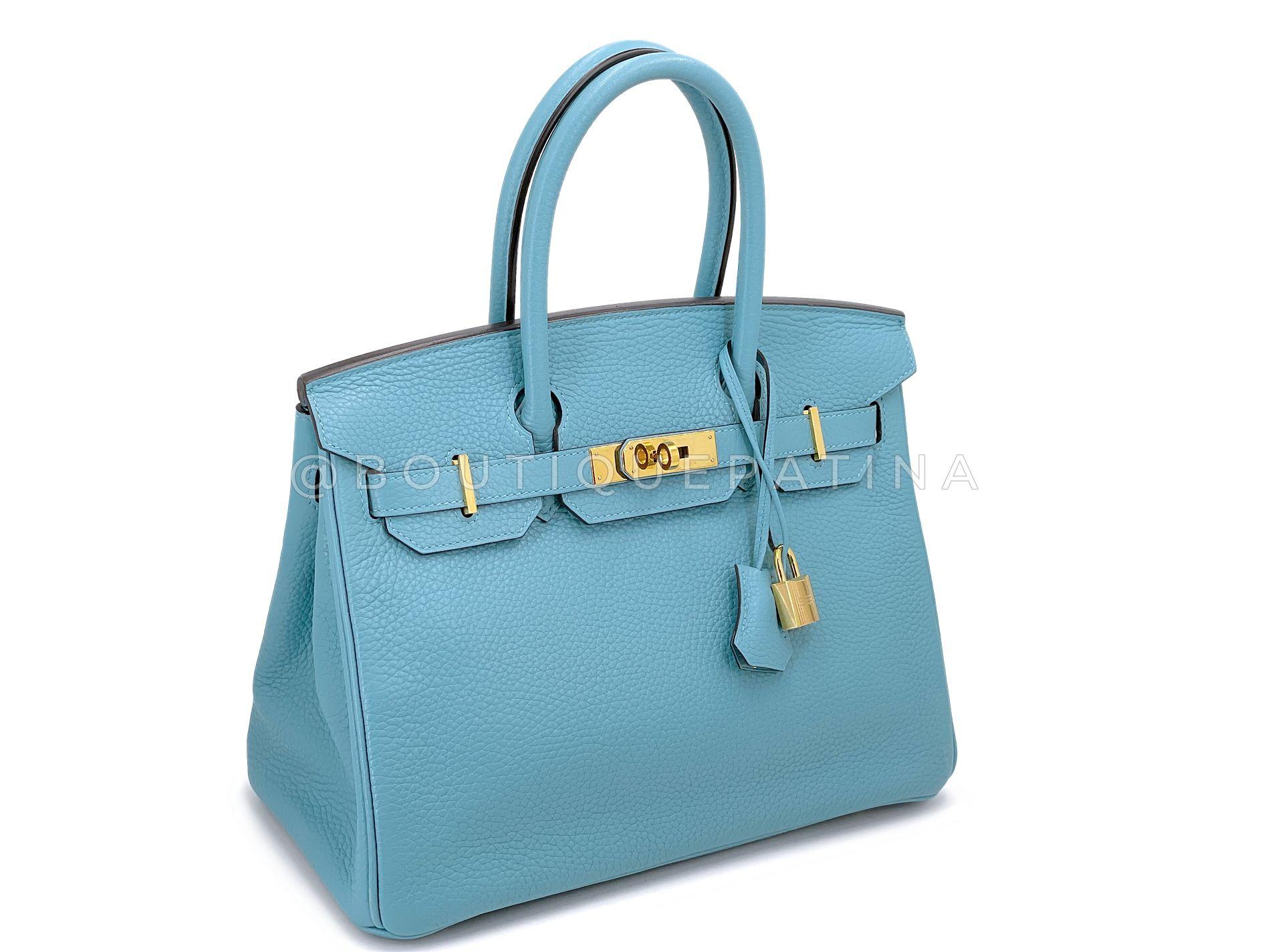 Store item: 68516
Hermès Blue Cyr Clemence Birkin 30 Tote Bag 24k GHW

In bleu cyr Clemence and 24k gold plated hardware.  Produced in 2015, almost 10 years old and in stunning condition. For 20 years, Boutique Patina has specialized in sourcing and