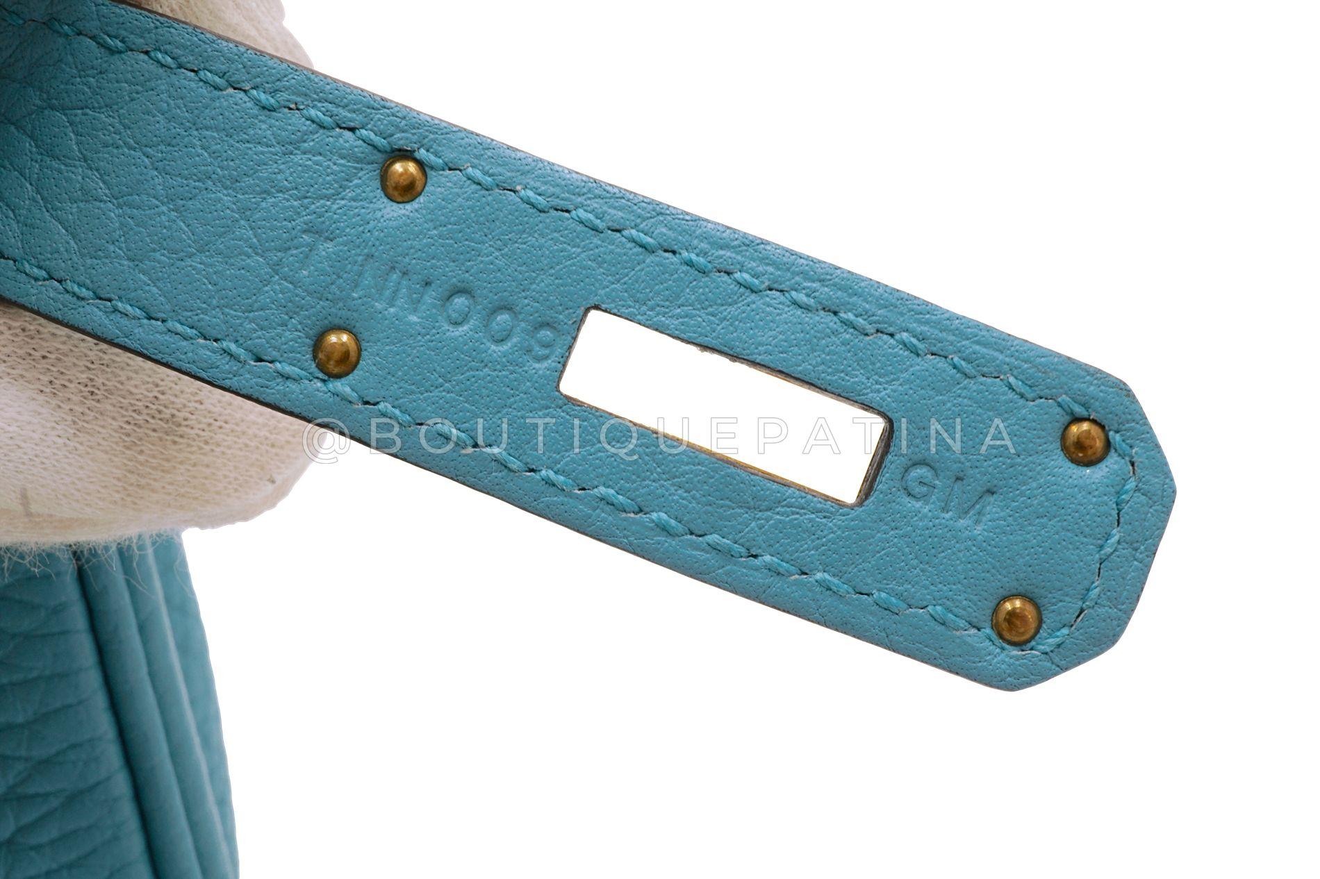 Hermès Blue Cyr Clemence Birkin 30 Tote Bag 24k GHW 68516 For Sale 16