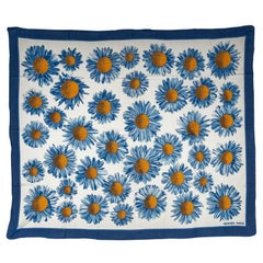 Hermès Blue Daisies Cotton Silk Shawl