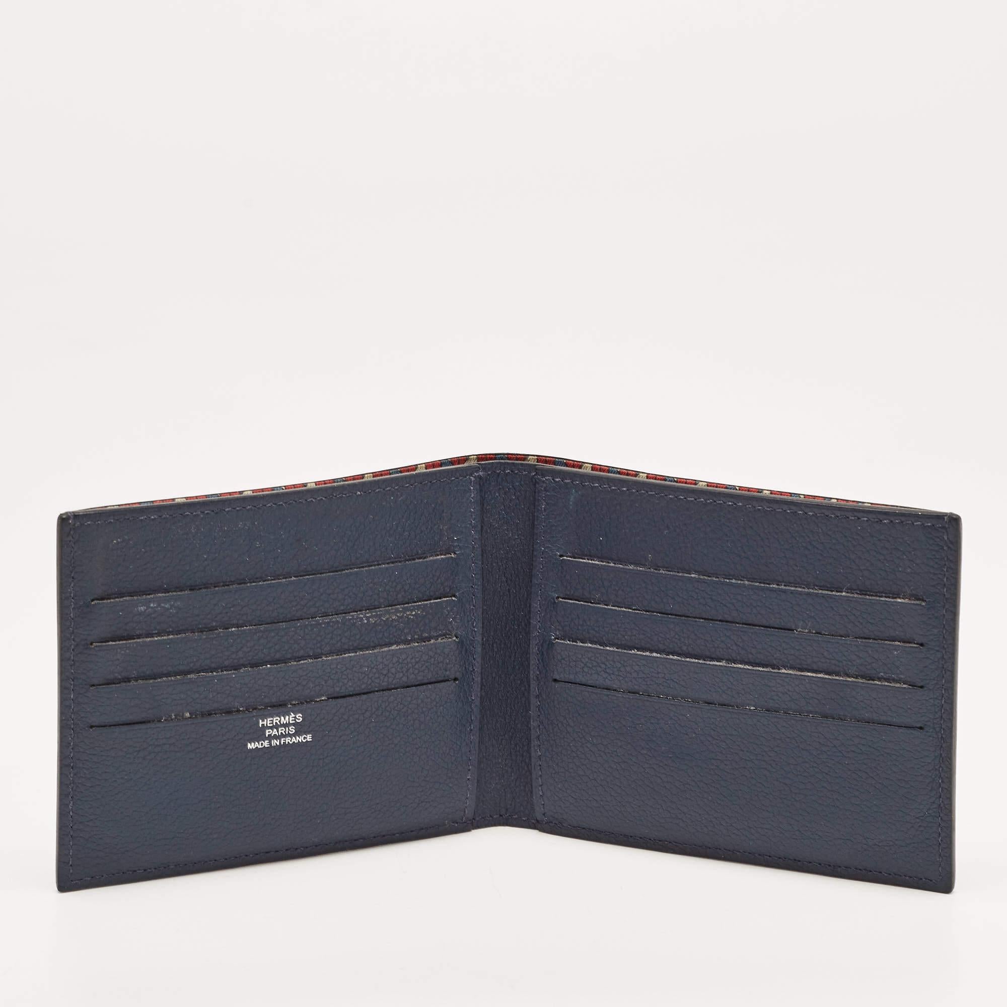 Hermes Blue de Malte Evercolor Leather Citizen Twill Compact Wallet 2