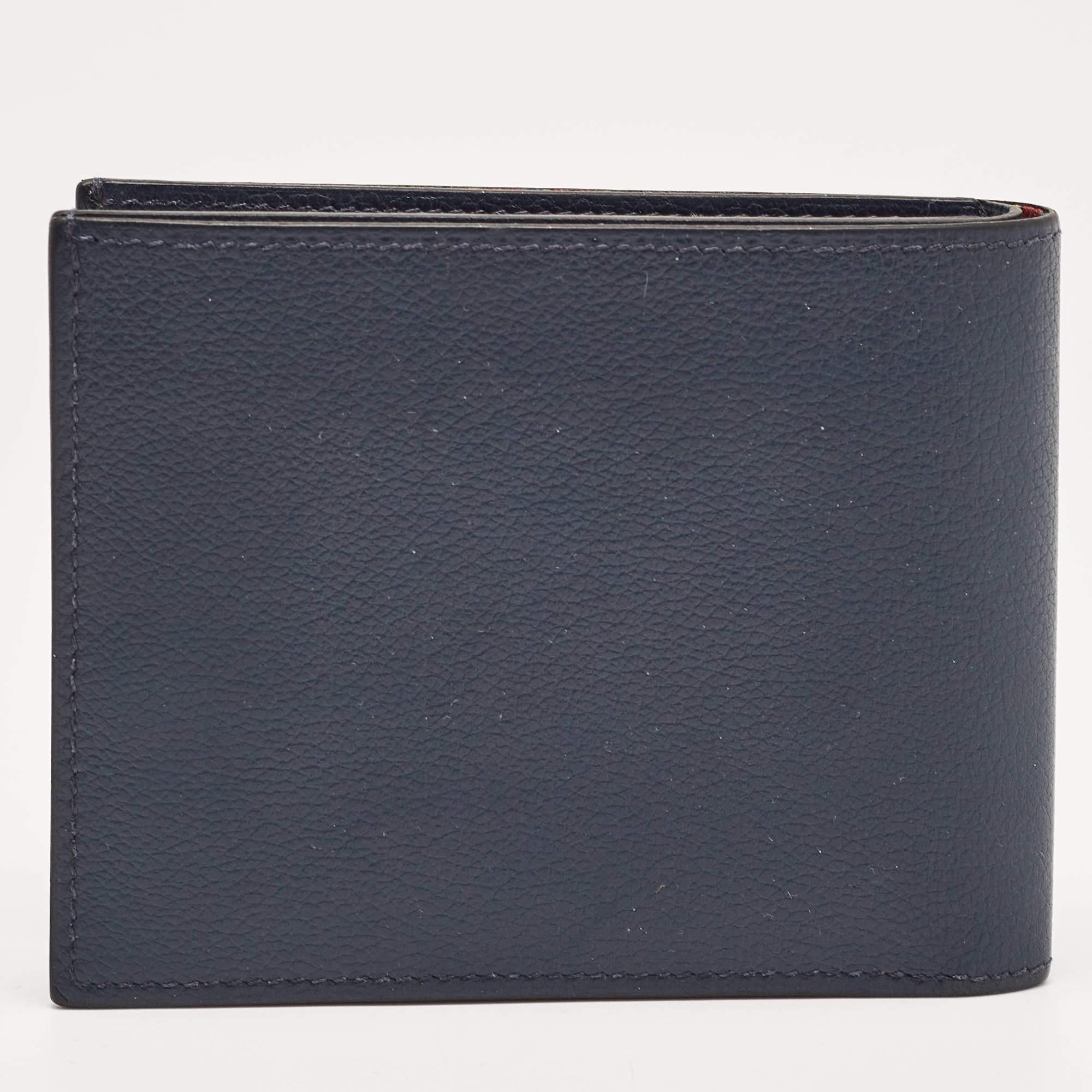 Hermes Blue de Malte Evercolor Leather Citizen Twill Compact Wallet 4