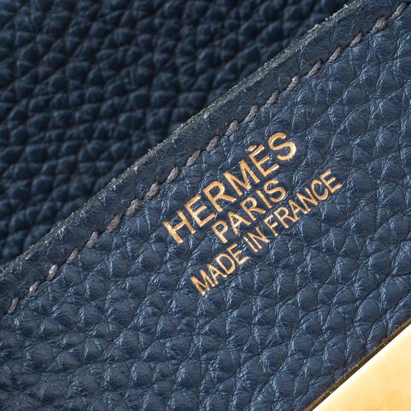 Hermes Blue De Malte Togo Leather Gold Hardware Birkin 35 Bag 7