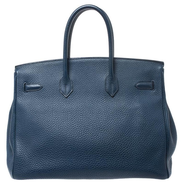 Hermes Blue De Malte Togo Leather Gold Hardware Birkin 35 Bag For Sale ...
