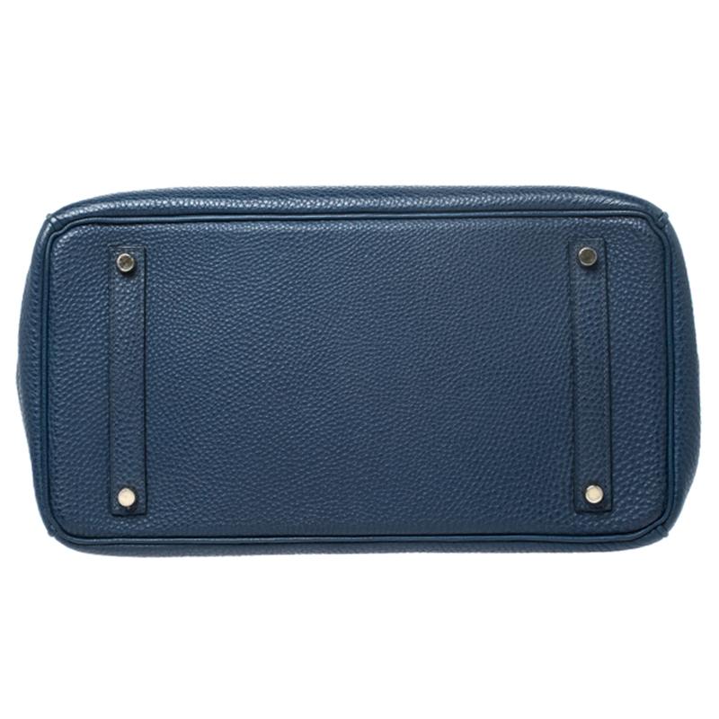 Women's Hermes Blue De Malte Togo Leather Gold Hardware Birkin 35 Bag