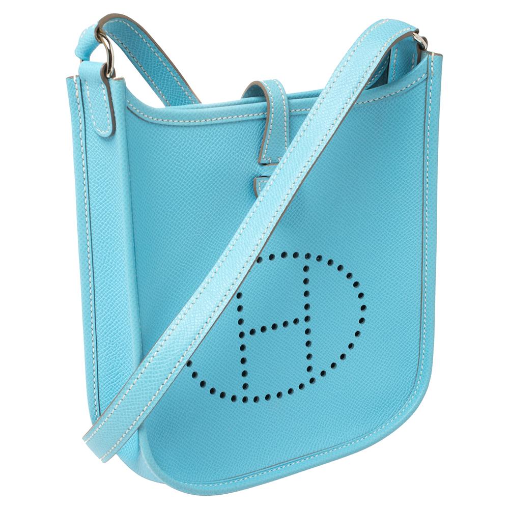 Hermes Blue De Nord Epsom Leather Evelyne TPM Bag In Good Condition In Dubai, Al Qouz 2
